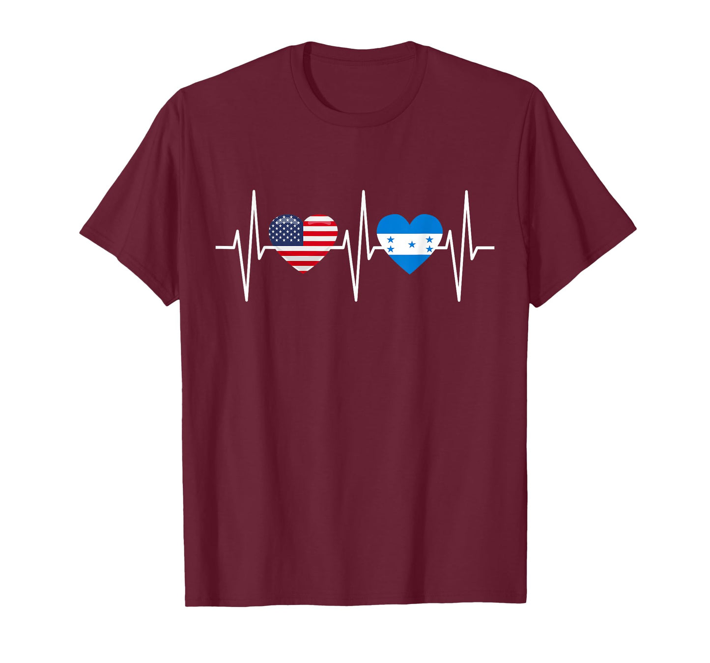 USA Honduras Shirt Heartbeat America Honduran Flag Heart T-Shirt