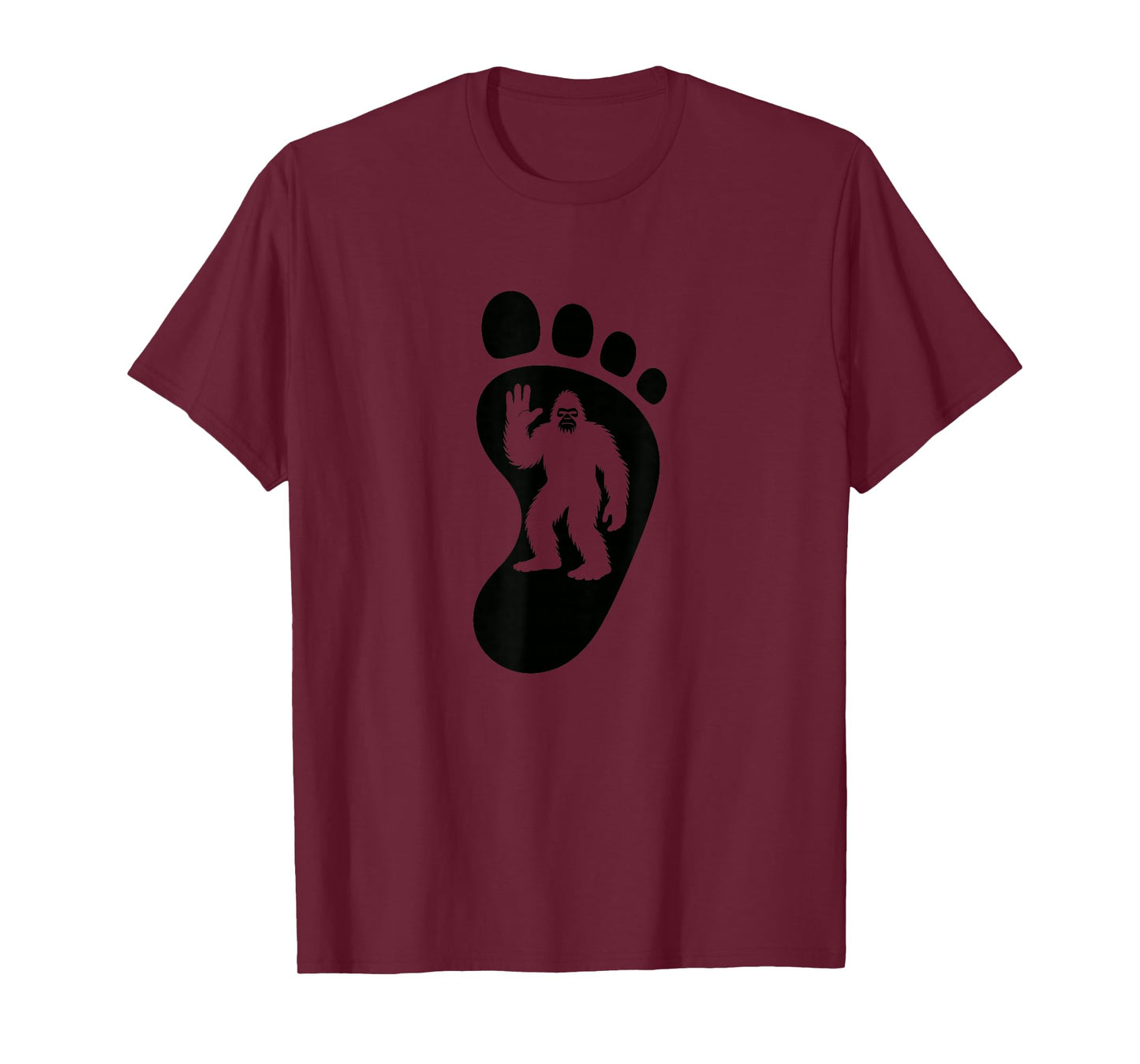 Sasquatch Footprint Silhouette Believer Retro Cryptid Patch T-Shirt