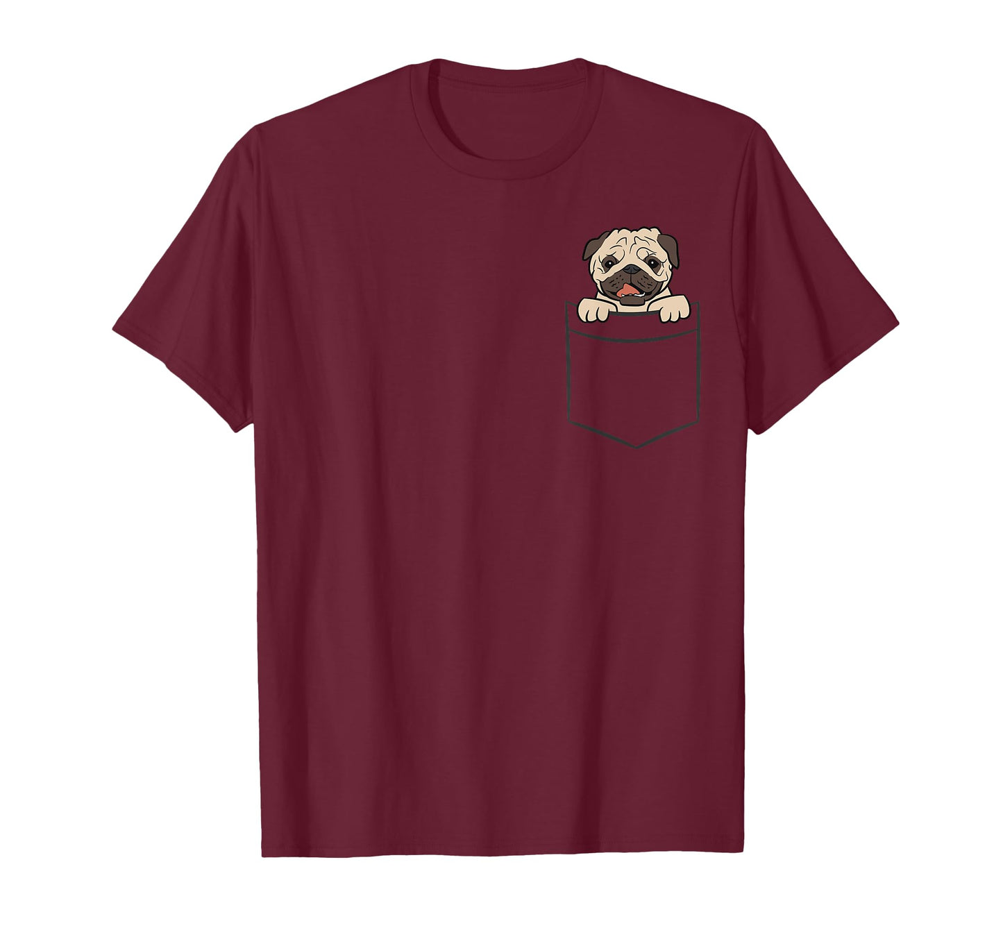 Pug Dog In Pocket Cute Pocket Pug T-Shirt