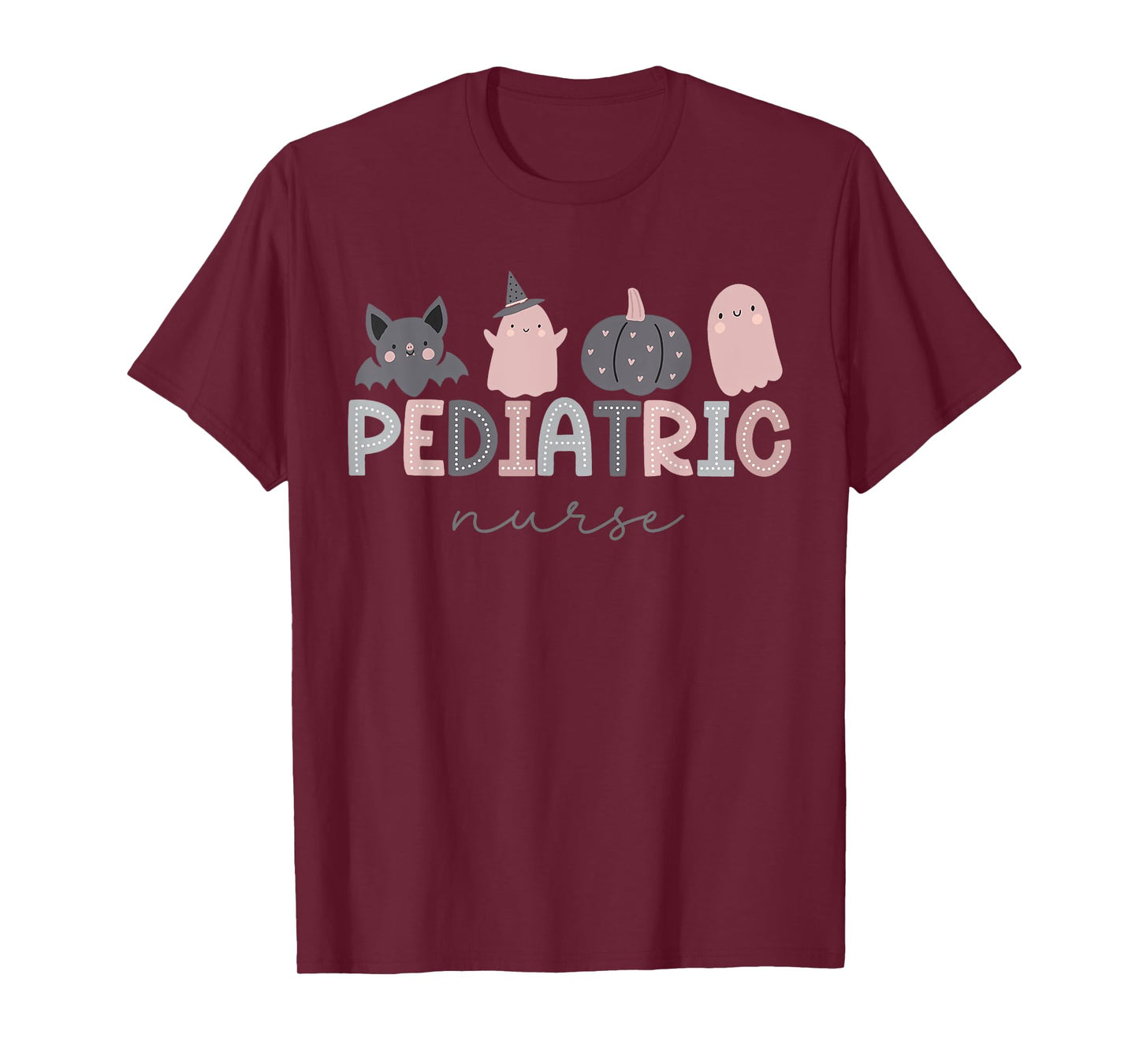 Pediatric Nurse Pumpkin Bat Ghost Cute Halloween PEDS NICU T-Shirt
