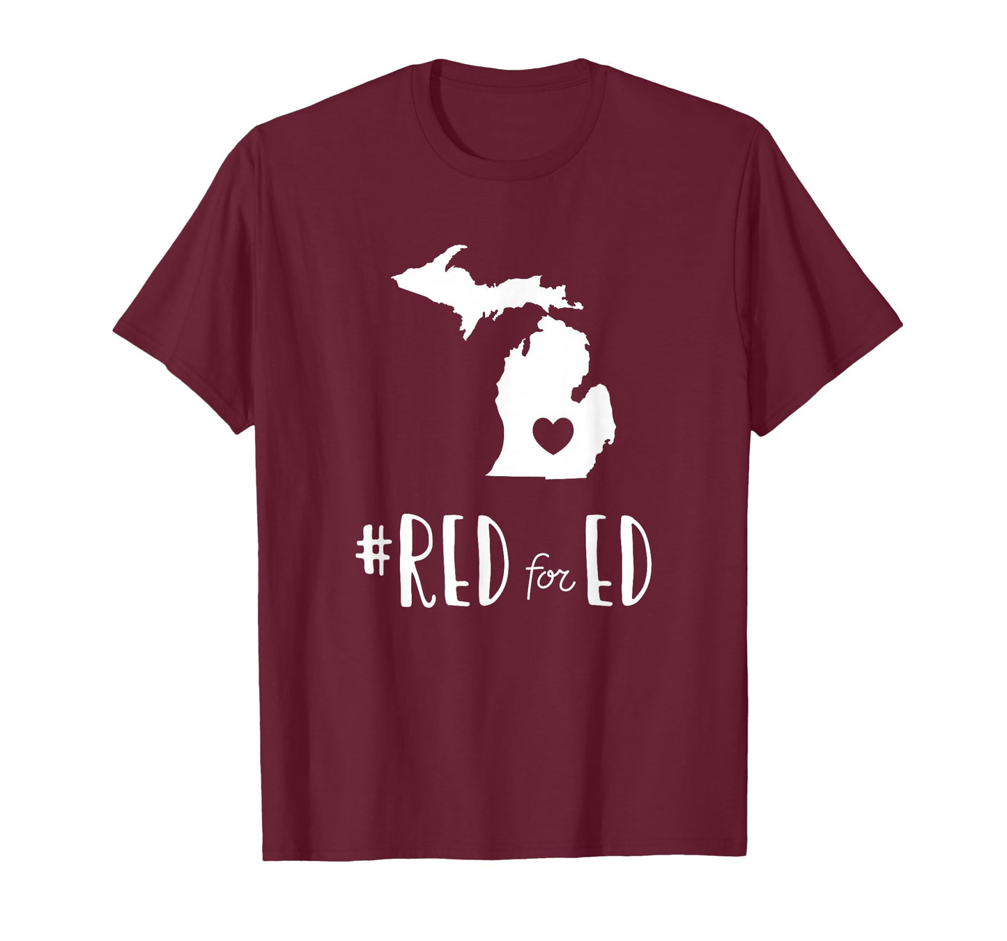 Red For Ed Michigan Teacher Public Education T-Shirt