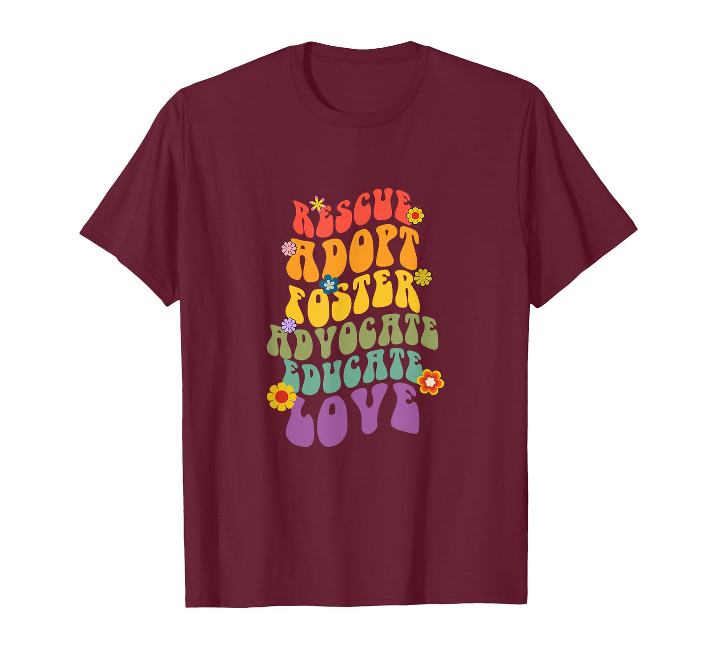 Rescue Adopt Foster Advocate Groovy Dog Mom Rescue Adoption T-Shirt for Men Women