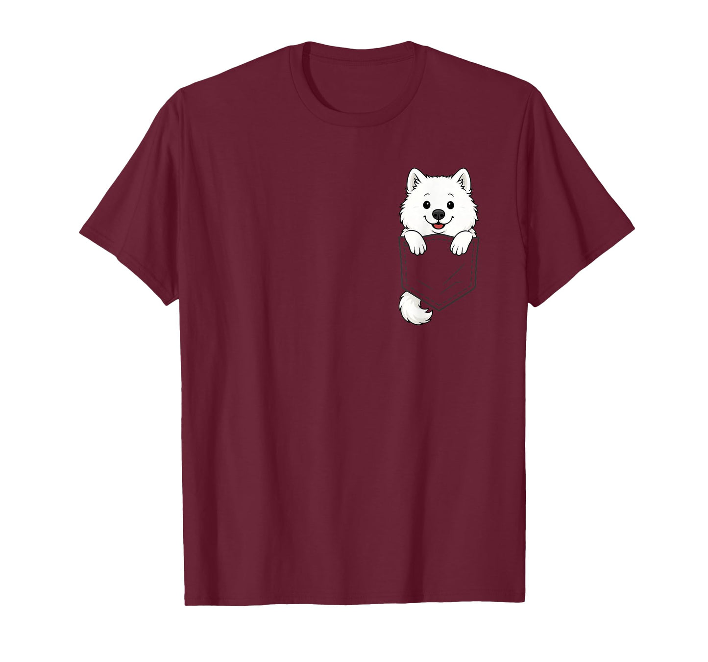 Funny Samoyed Peeking in Pocket Dog Puppy Pet Animal Lover T-Shirt