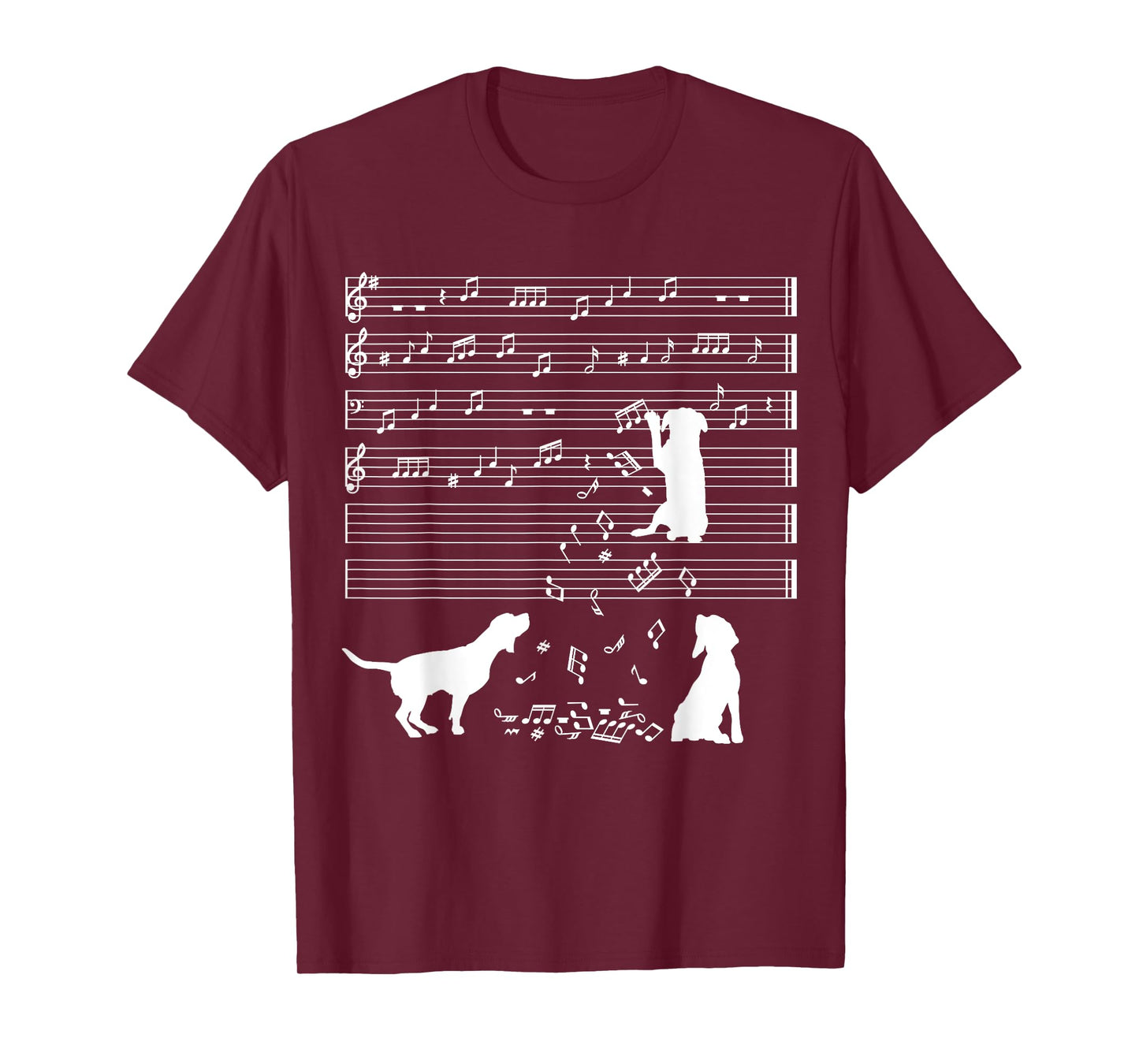 Cute Canine Dog Musical Note Clef Musician T-Shirt for Men Women Kids