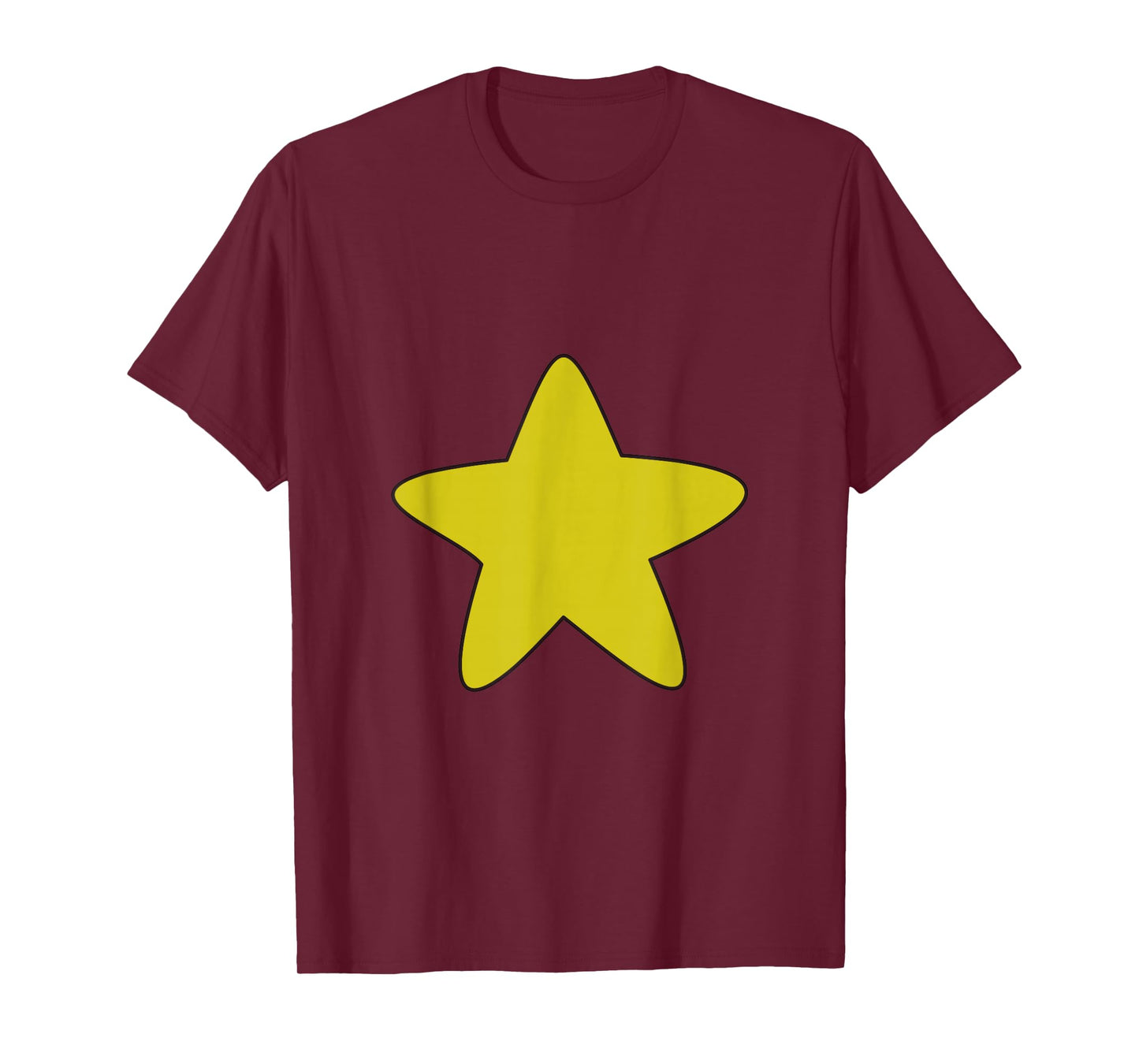 Bright Yellow Star Belly Shirt, Distressed Gold Star Stomach T-Shirt