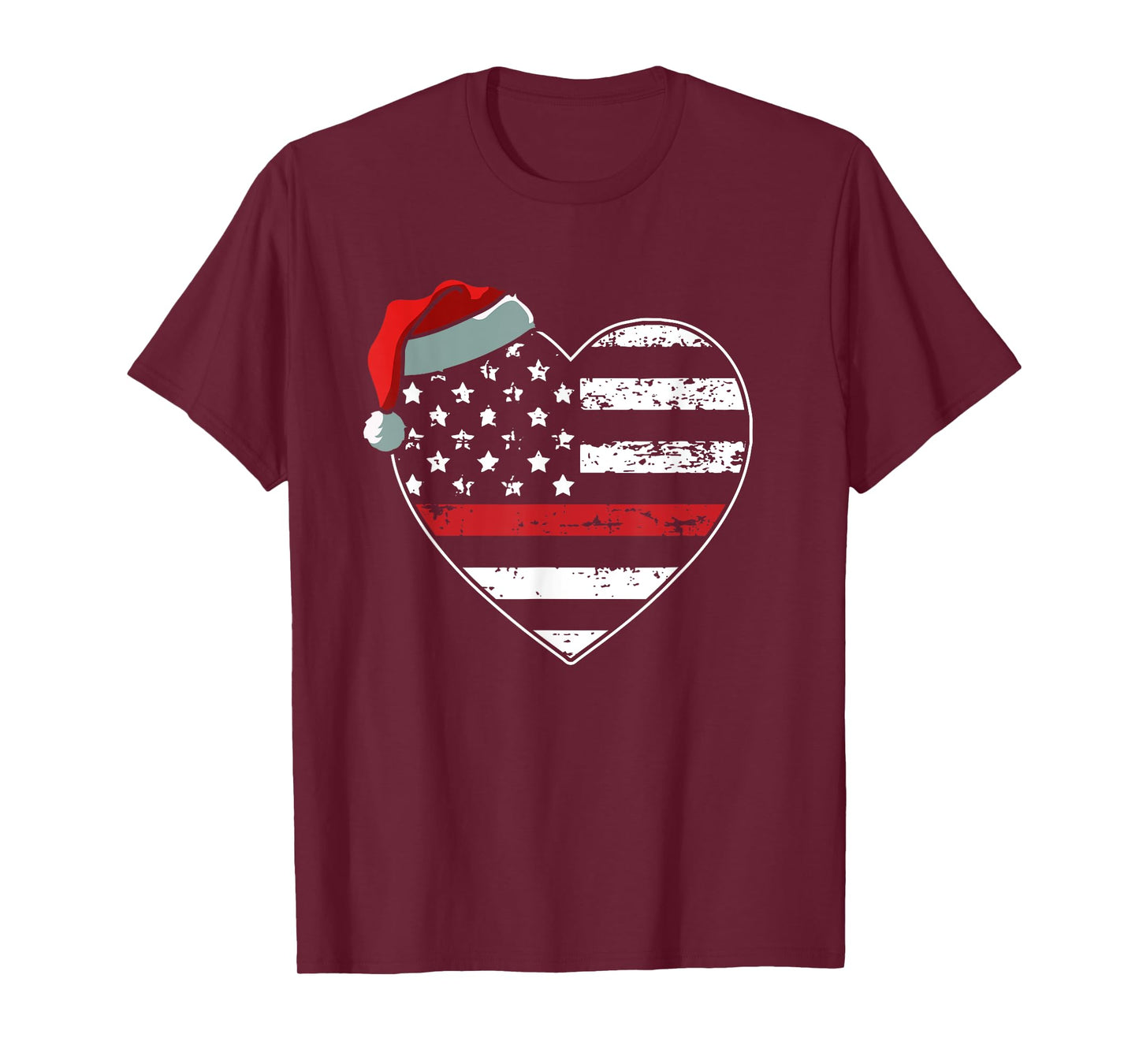 American Flag Firefighter Christmas Pajama X-mas Fireman T-Shirt