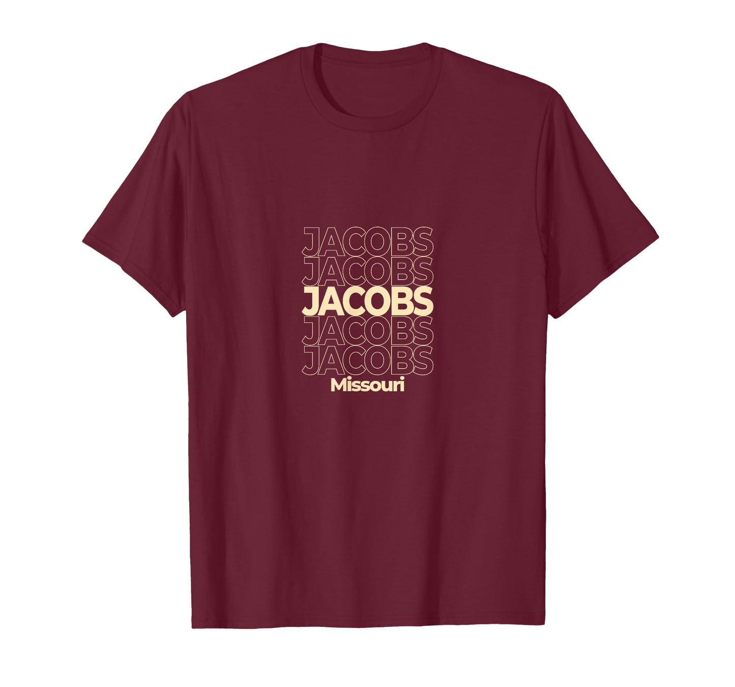 Vintage Jacobs, Missouri Repeating Text T-Shirt