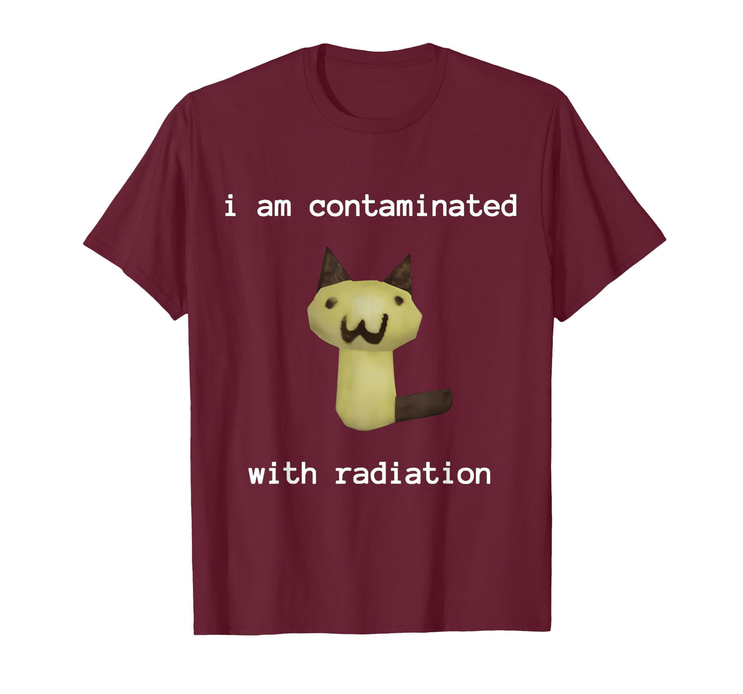 I Am Contaminated with Radiation FUNNY Unisex T-Shirt, Black, Small, Short Sleeve, Classic Fit, Polyester, Cartoon, Vintage, Unique Humorous Theme, Festive Design