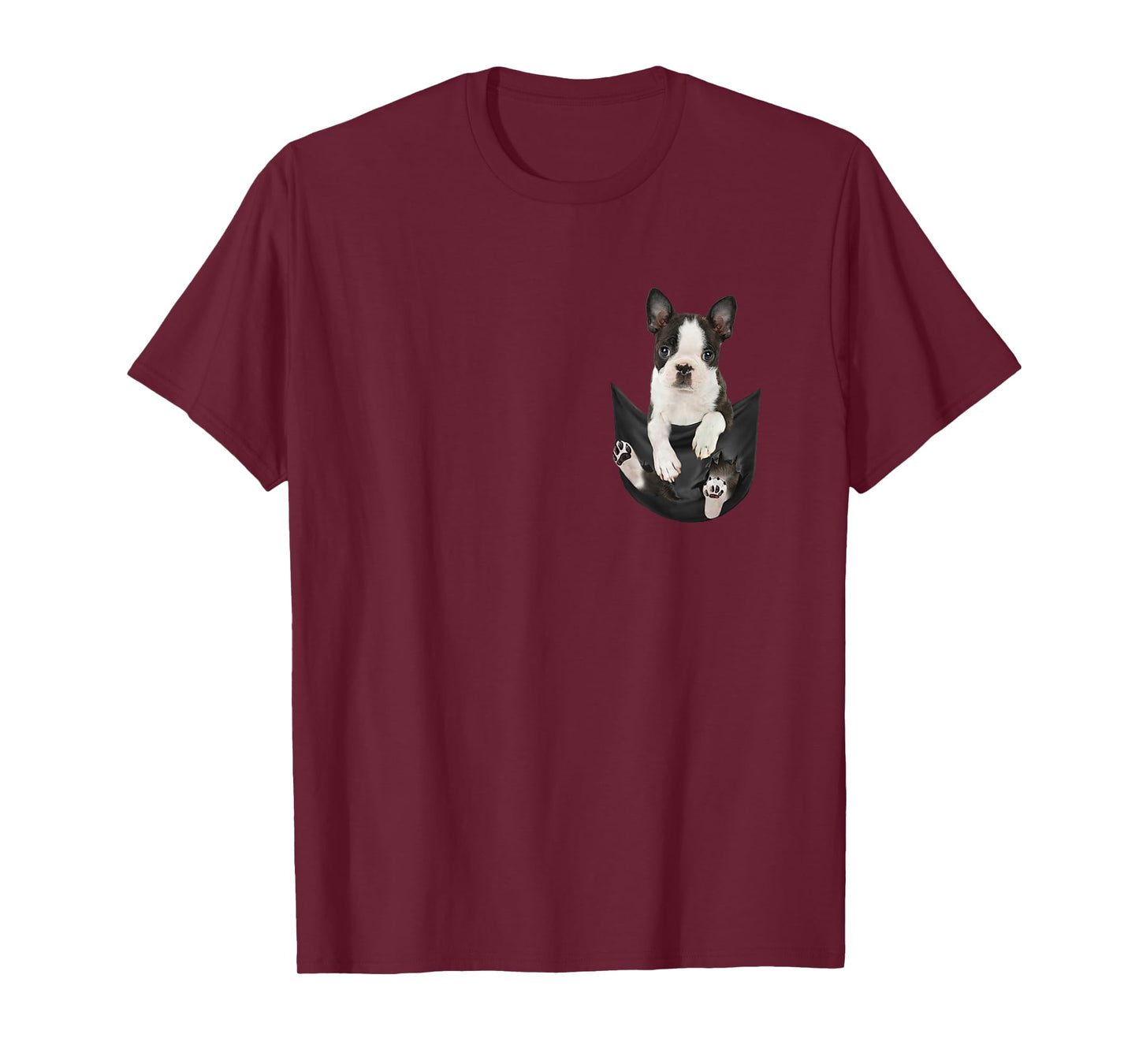 Dog Lovers Gifts Boston Terrier In Pocket Funny Dog Face T-Shirt for Men Women Kids