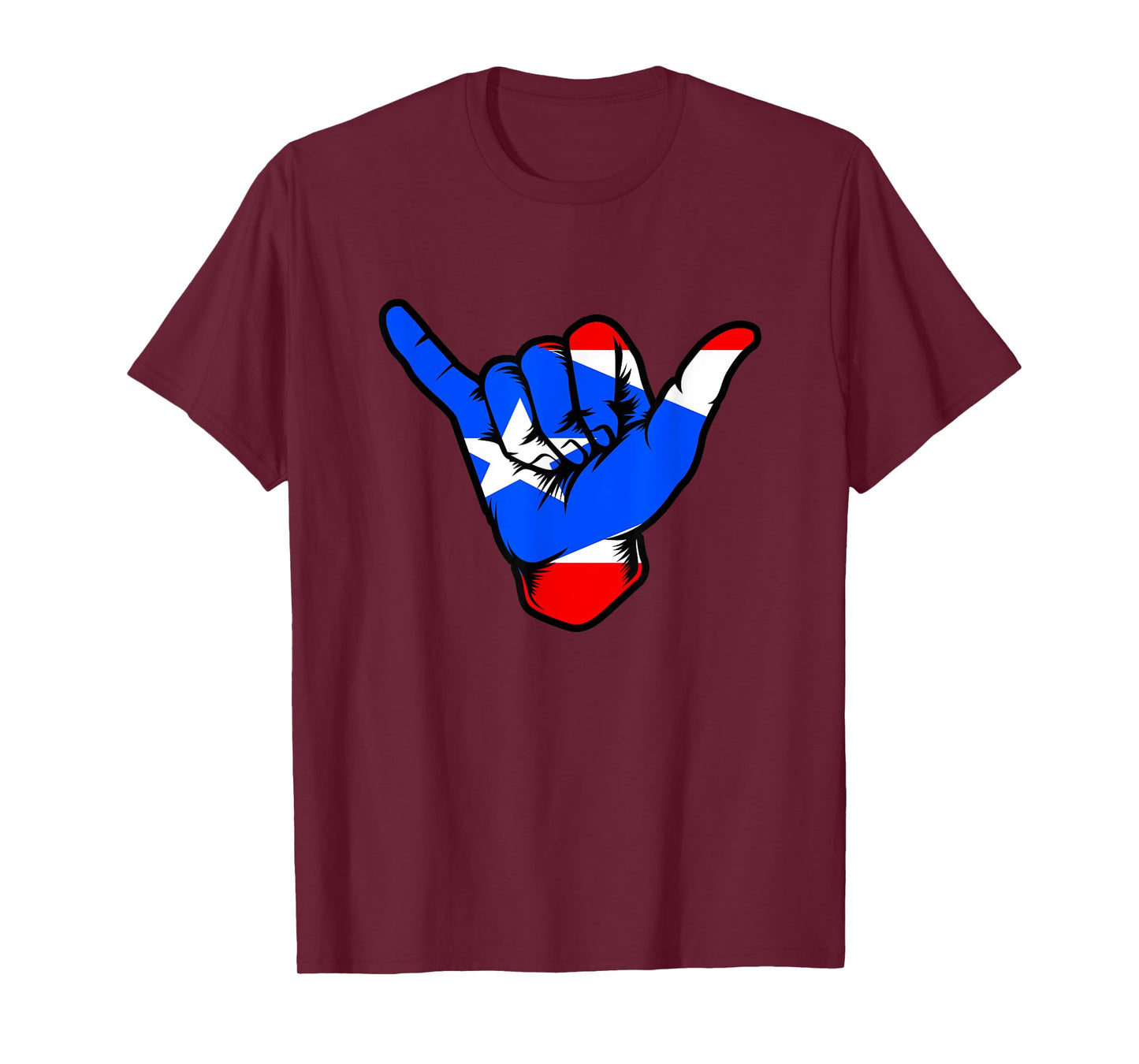 Boricua Puerto Rico PR Flag Puerto Rican Shaka Hand Hawaiian T-Shirt