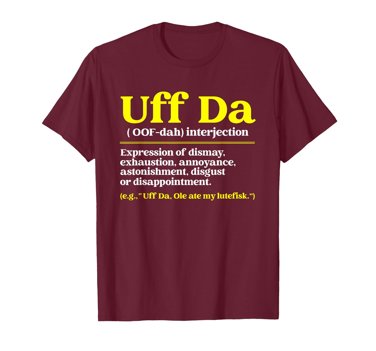 Nordic Countries Denmark Sweden Norway Roots Fan Uff Da Definition Funny Norwegian Quote Scandinavian Lover Kids Unisex T-Shirt Black Small Classic Fit Short Sleeve