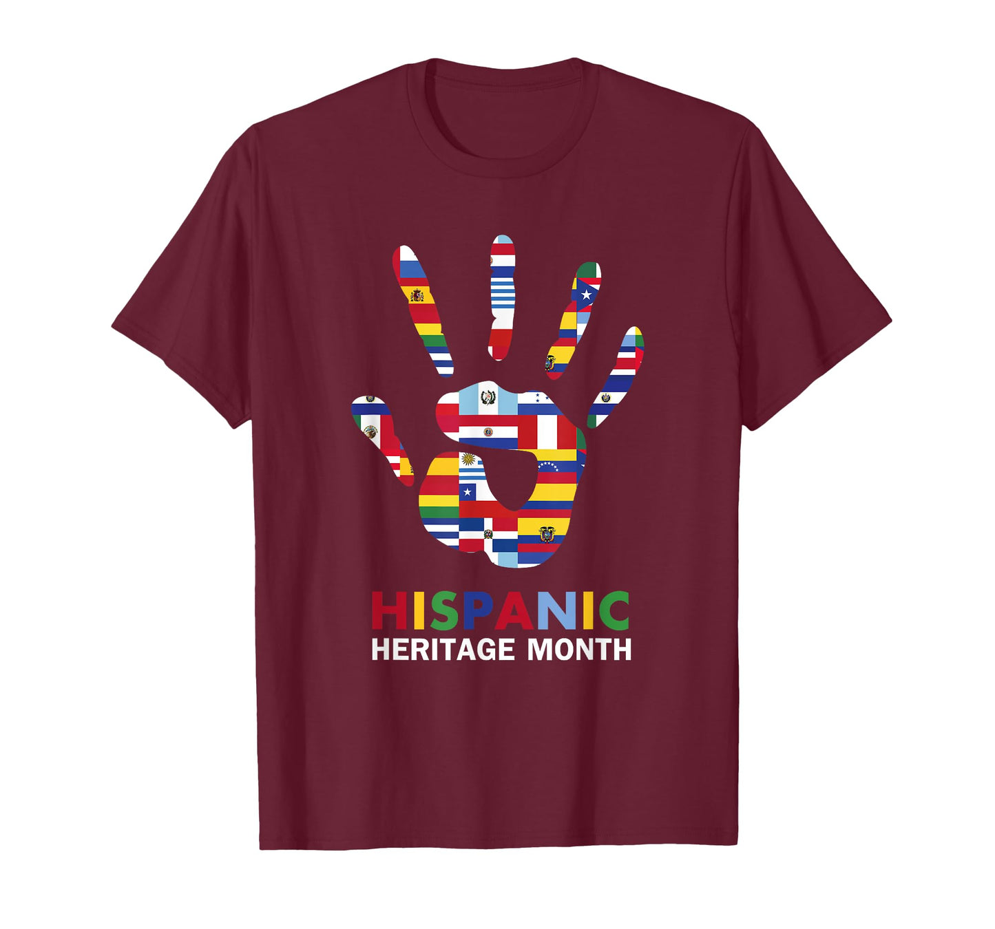 National Hispanic Heritage Month Latin Countries HandPrint T-Shirt