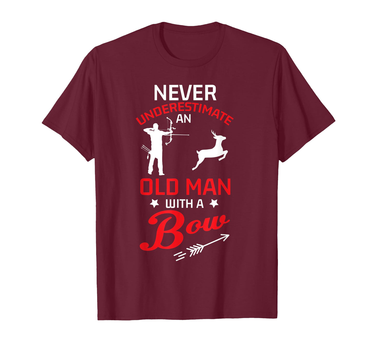 Never Underestimate An Old Man With A Bow Archery Men Gift T-Shirt