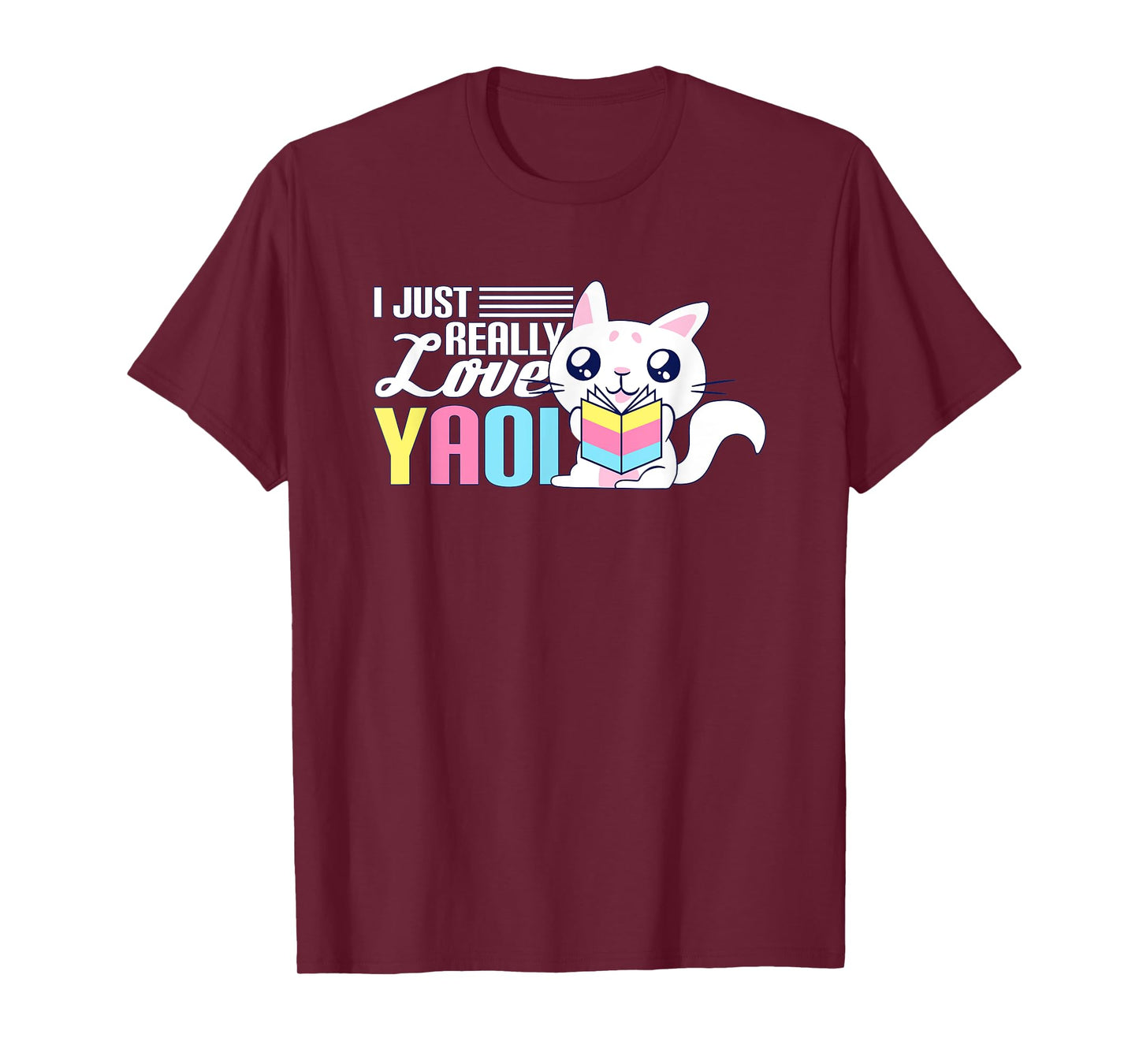 Fujoshi Yaoi Manga BL Boy Love I Kawaii Cute Cat Anime T-Shirt