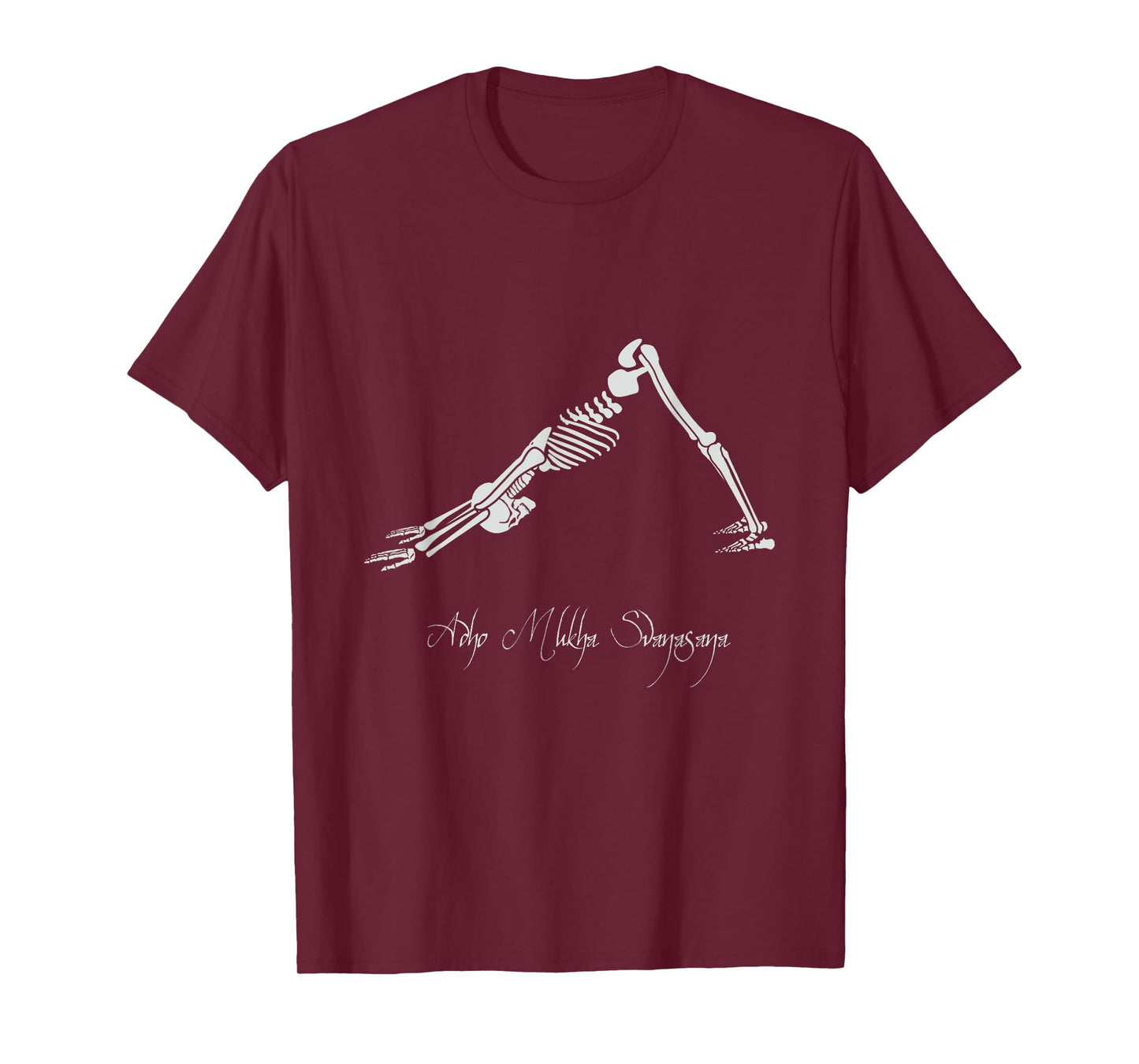 Human Skeleton Make Yoga Downward Facing Dog Pose Svanasana T-Shirt