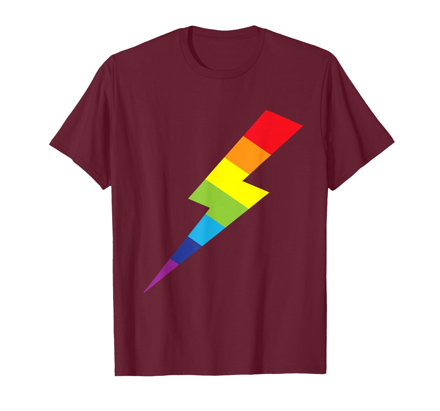 Awesome Rainbow Lightning Bolt Print T-Shirt