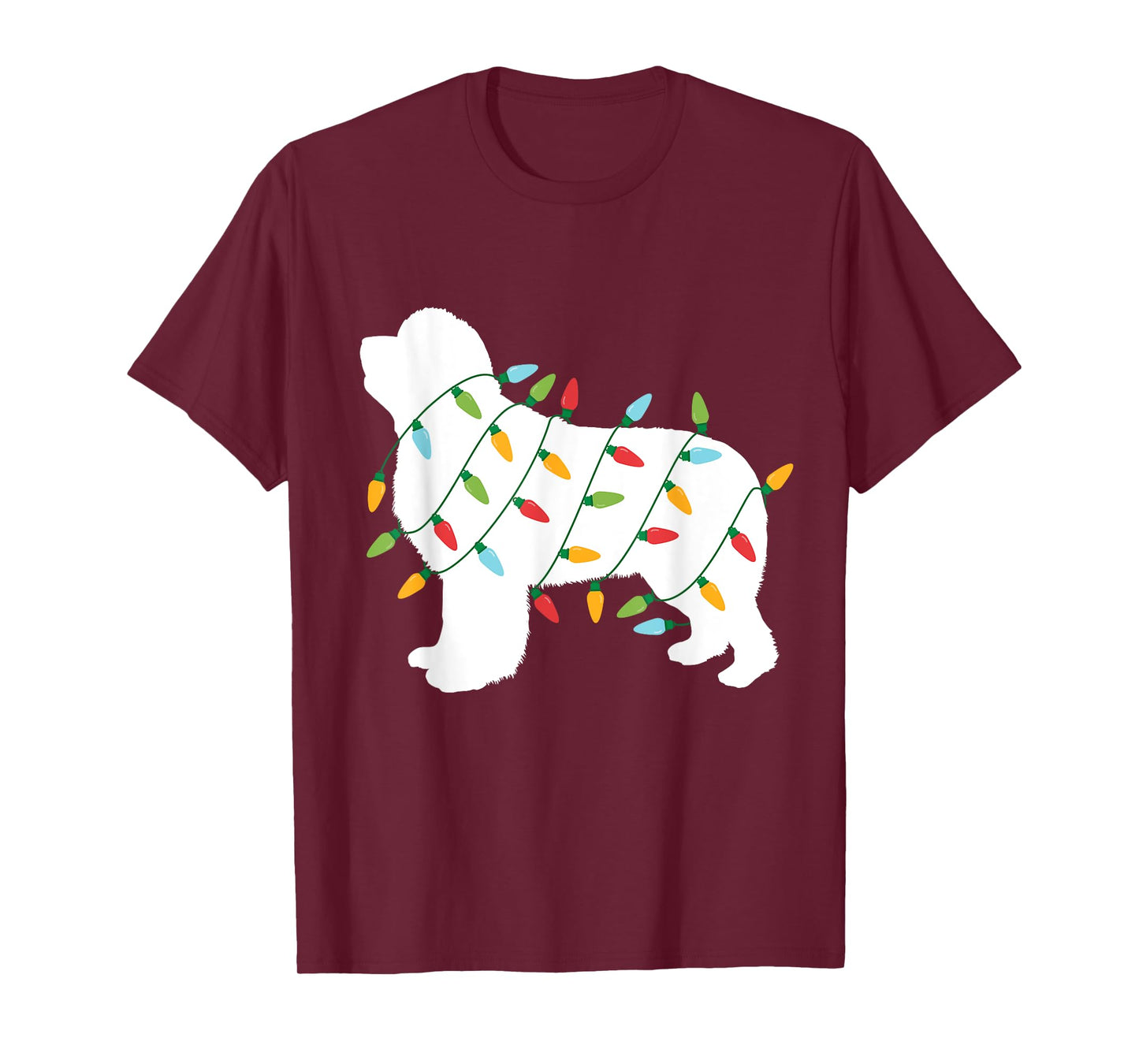 Christmas Lights Newfoundland T Shirt Gifts for Dog Lovers