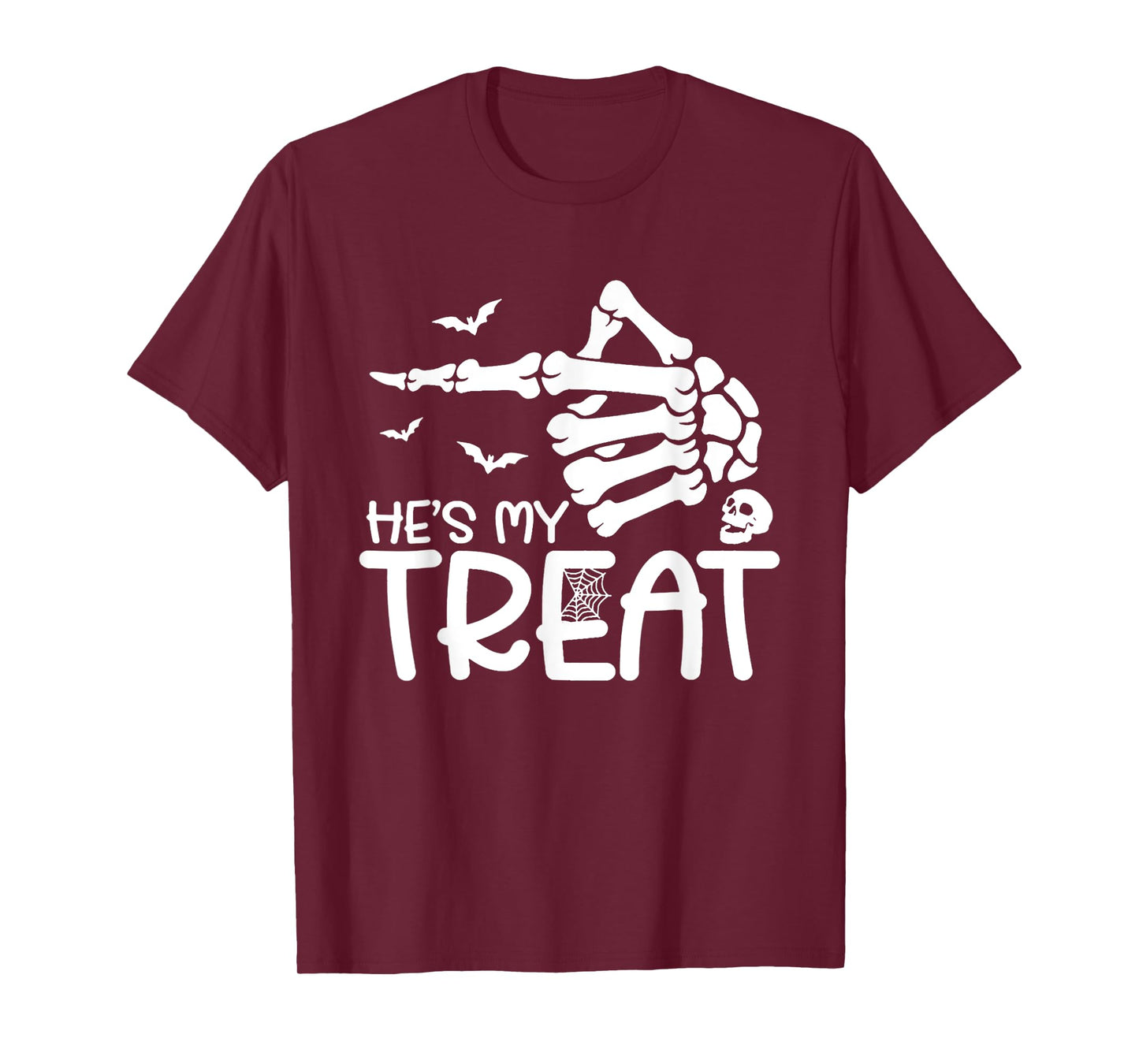 Halloween 2025 Costume Couples He's My Treat Skeleton Hand T-Shirt