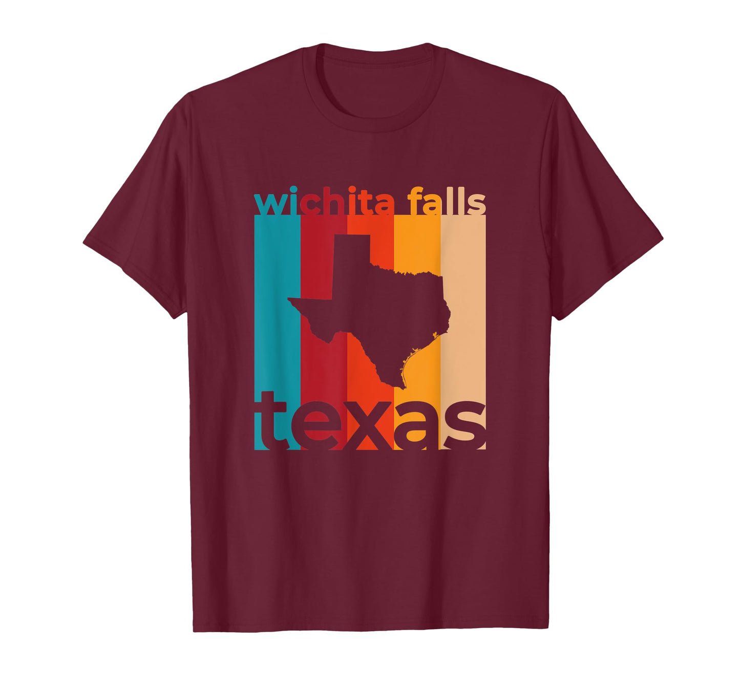 Wichita Falls Texas Vintage TX Retro Repeat Cutout T-Shirt
