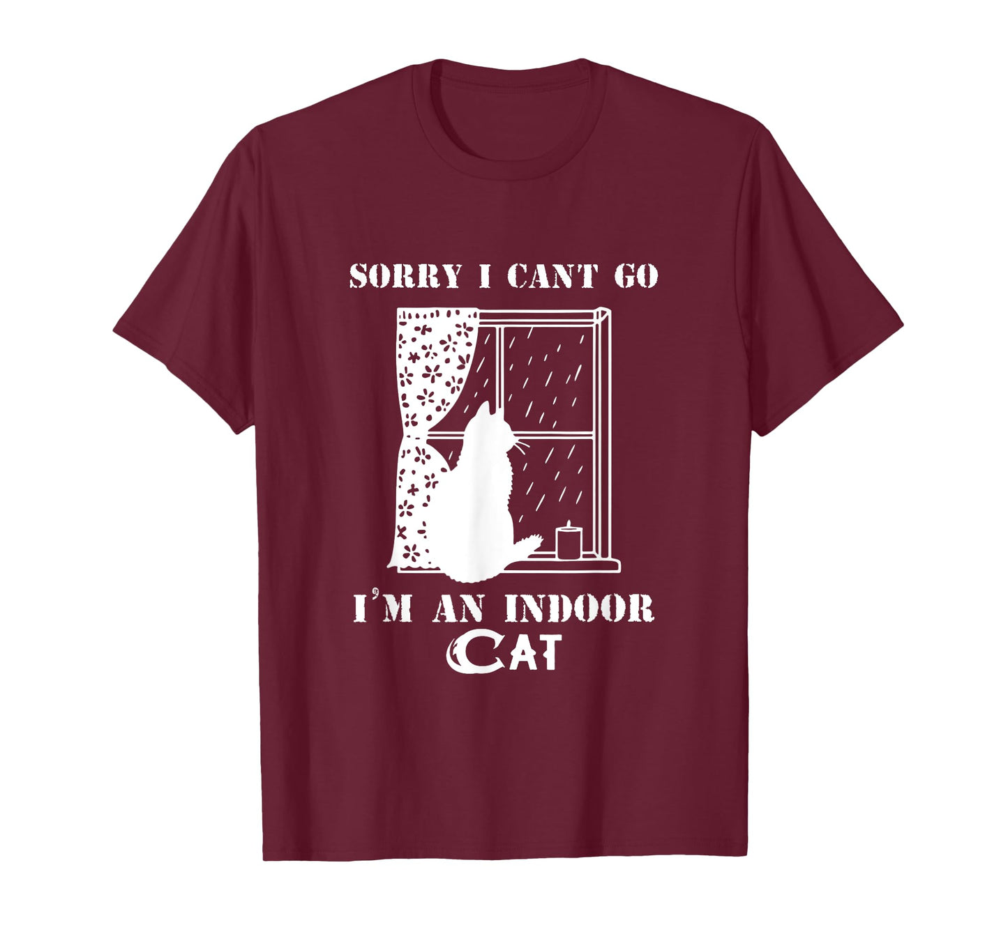 Funny Sorry I Can't Go I'm an Indoor Cat Pet Owner T-Shirt