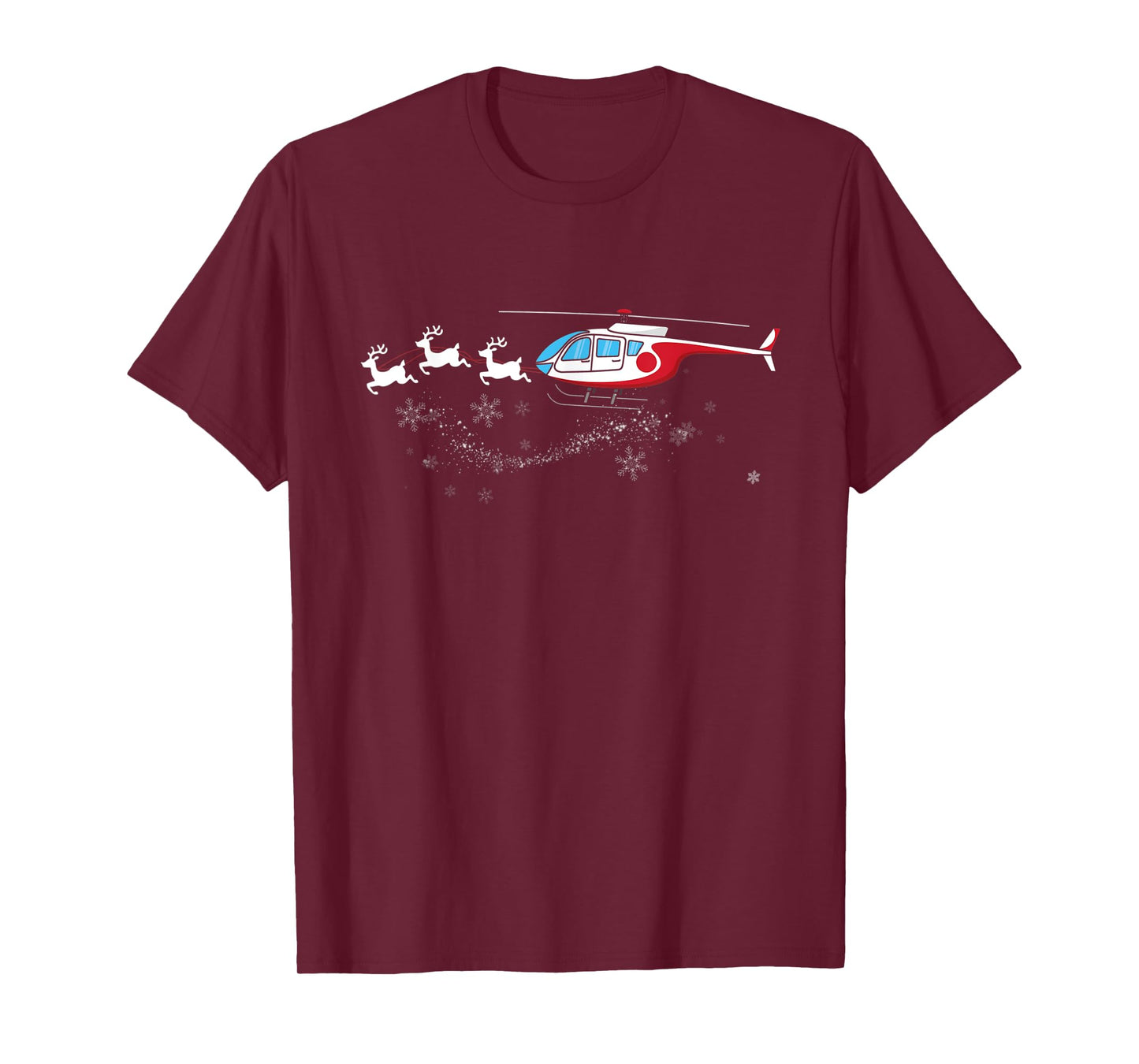 Helicopter Santa Christmas Sleigh - Funny Helicopter Xmas T-Shirt
