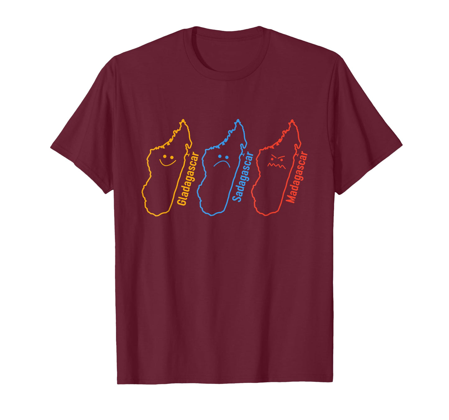 Madagascar Geography Geographer Funny Gladagascar Sadagascar T-Shirt