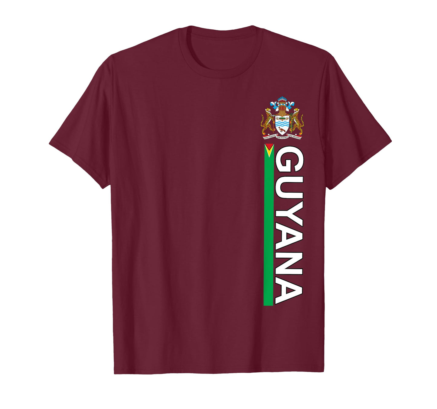 Guyana National Pride Left Side Image Sporty T-Shirt