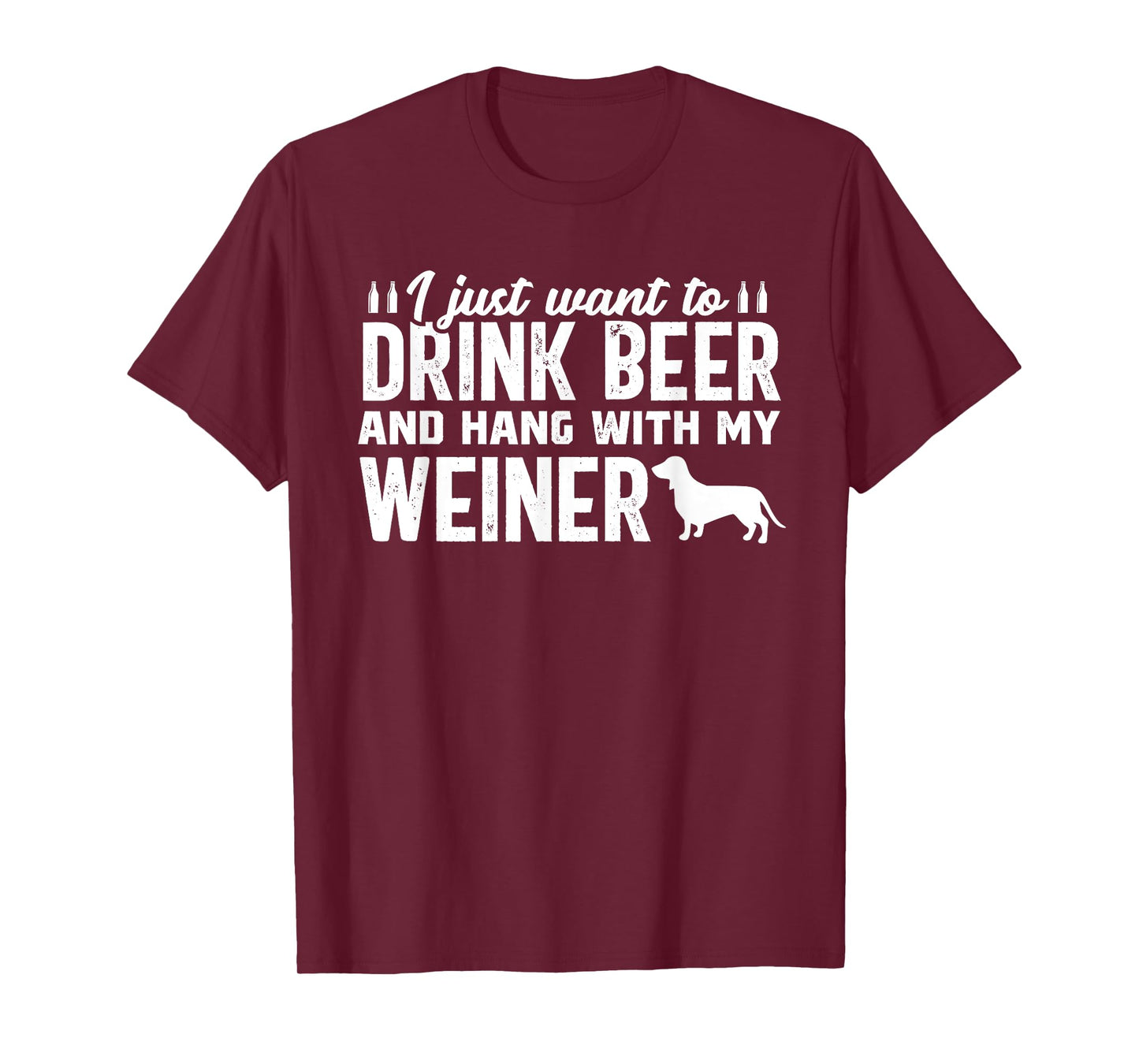 Drink Beer Funny Weiner Daschund Dog Dad Father's Day T-Shirt