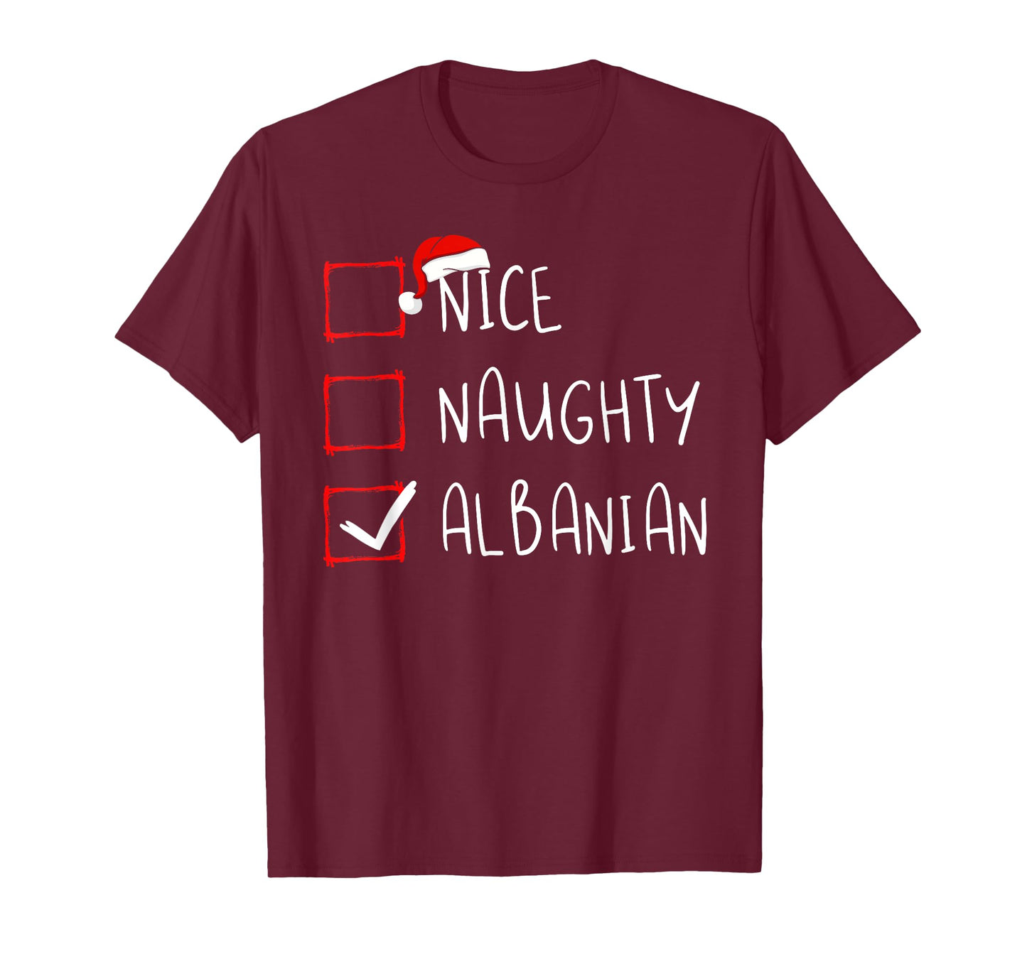 Nice Naughty Albanian Christmas Albania Roots Heritage T-Shirt