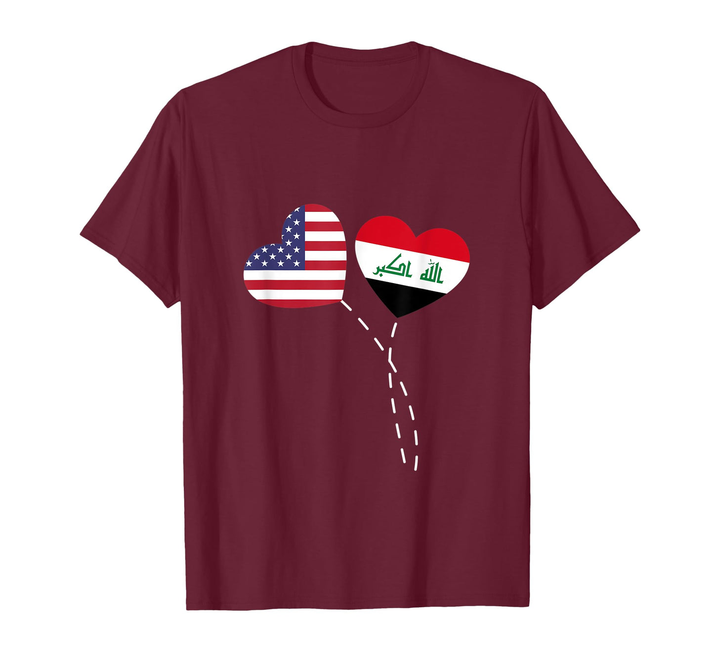 Loving USA Iraq Flag Heart Iraqi Americans Love T-Shirt