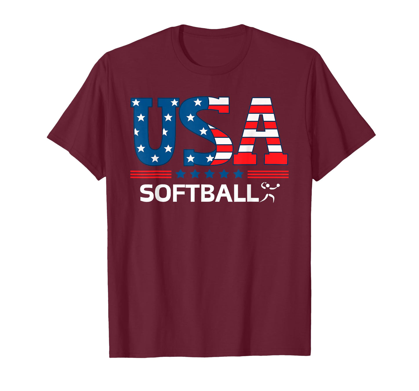 Softball United States Flag Softball USA Team Sport Softball T-Shirt