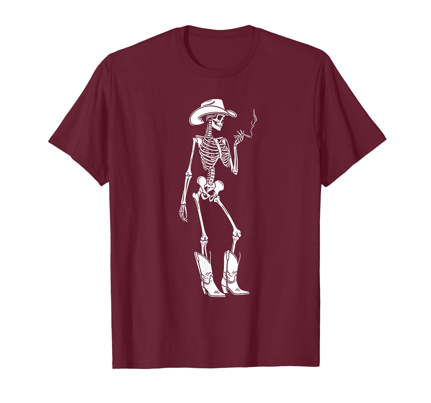 Skeleton Cowgirl Smoking Western Gothic Dark Grunge Goth T-Shirt
