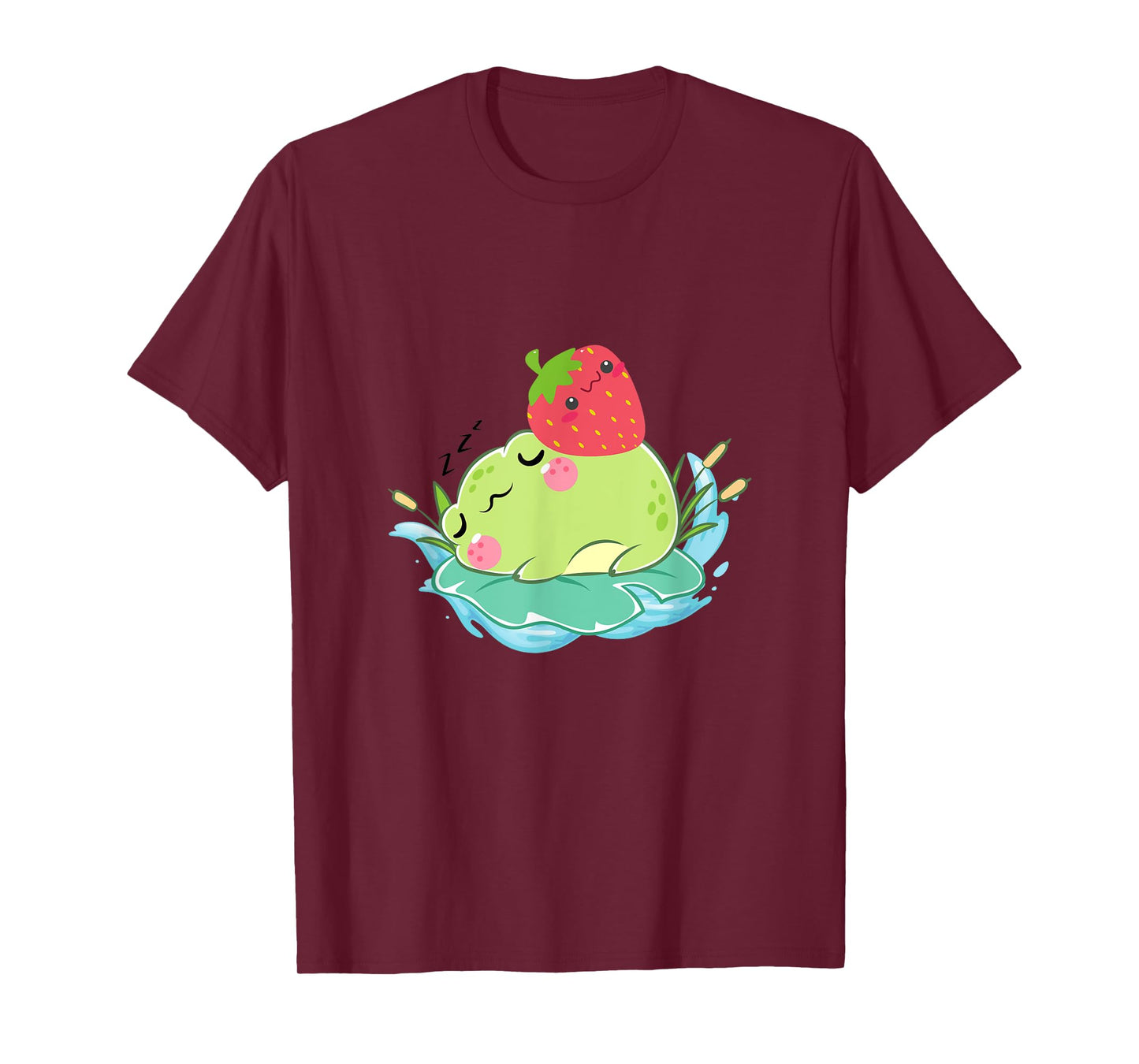 Kawaii Cute Frog With Strawberry Frog Lover T-Shirt