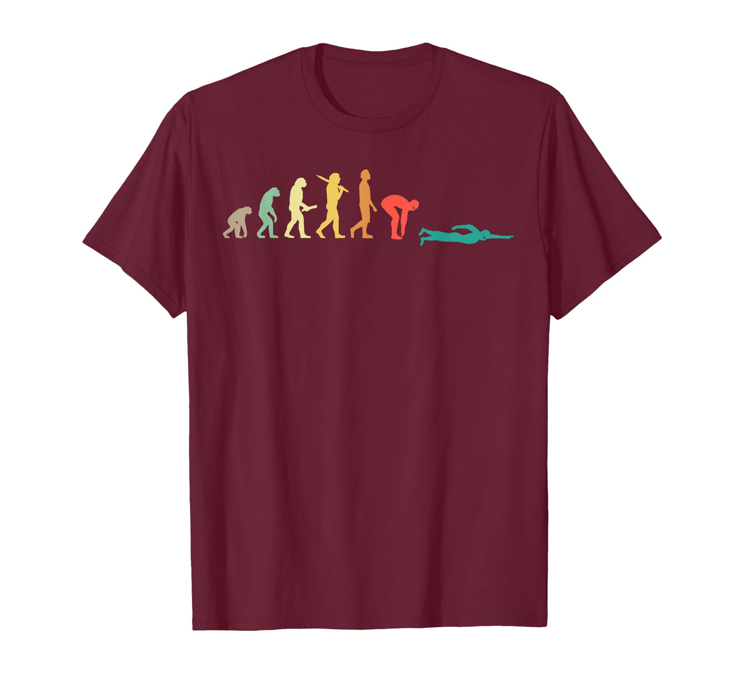Retro Swimming Evolution Gift for Swimmers T-Shirt Small