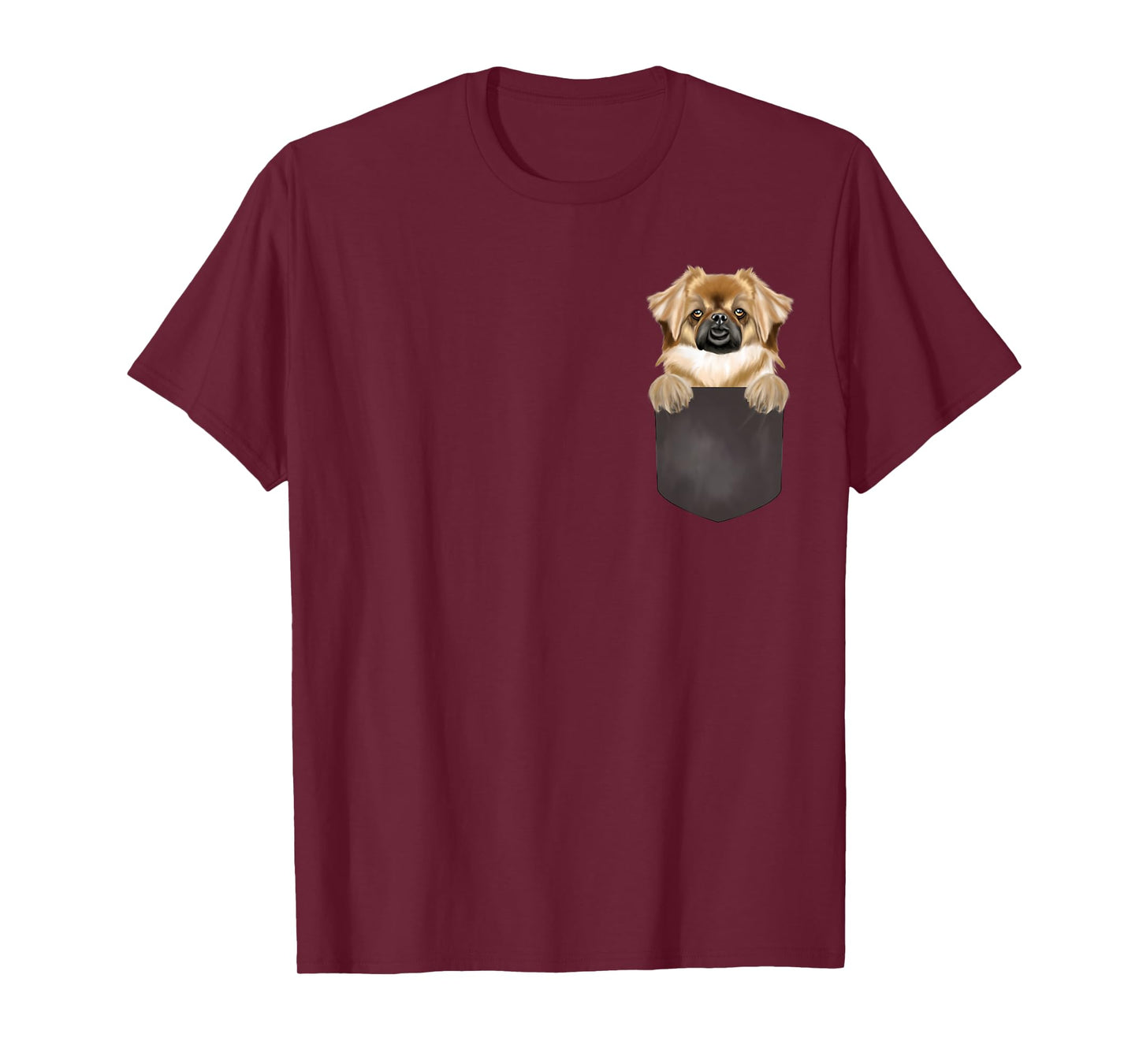 Dog In Pocket Funny Dog Lover Tibetan Spaniel T-Shirt
