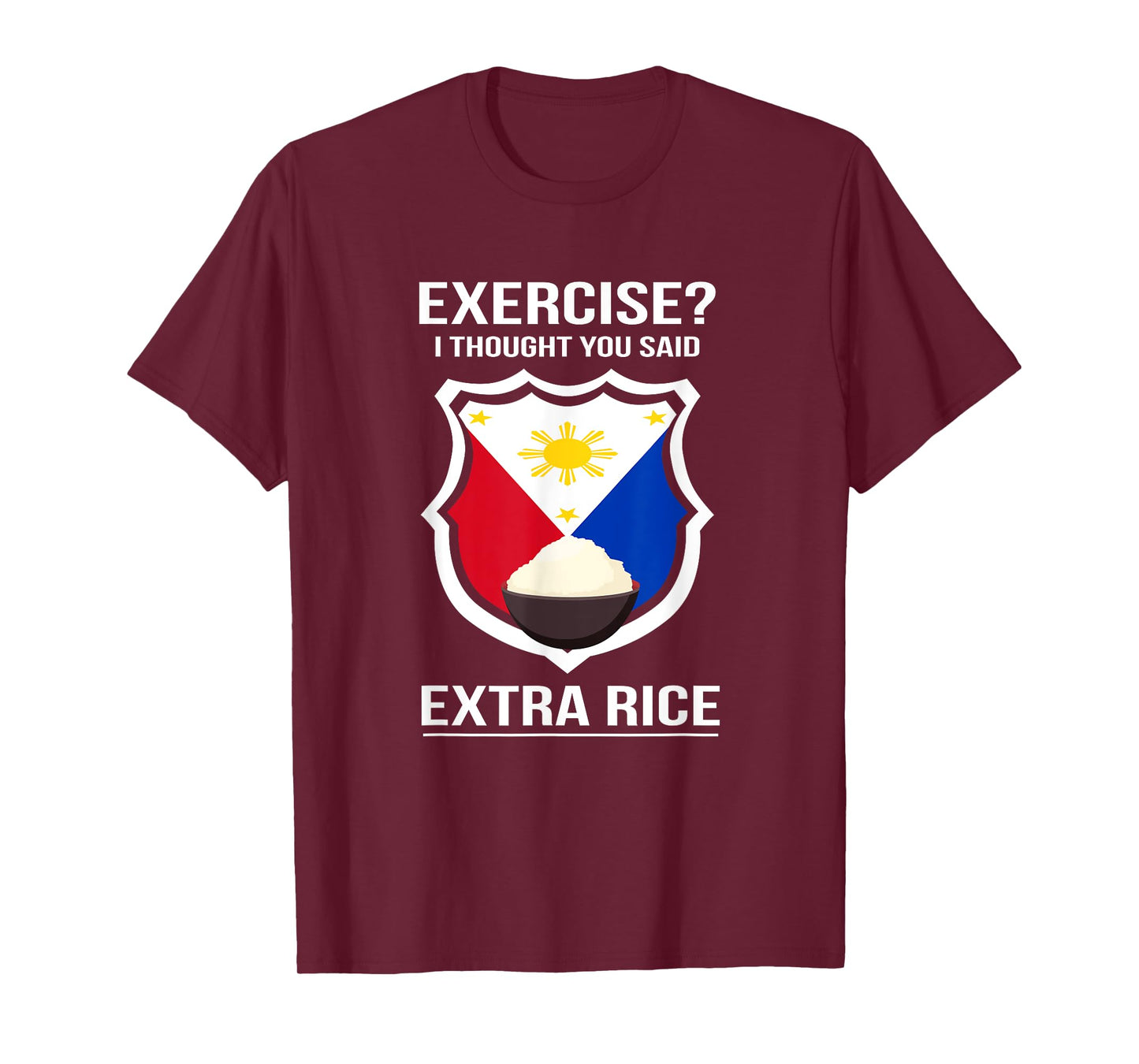 Funny Filipina Filipino Food Joke Rice Philippines T-Shirt Small