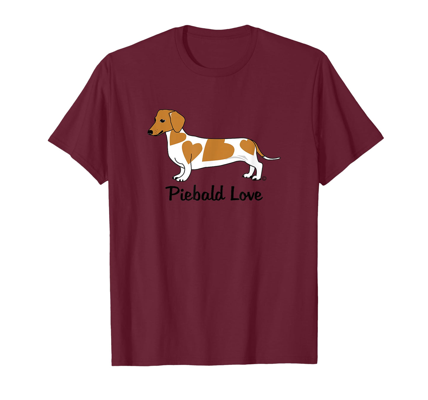 Piebald Love Dachshund T-Shirt (red markings) T-Shirt