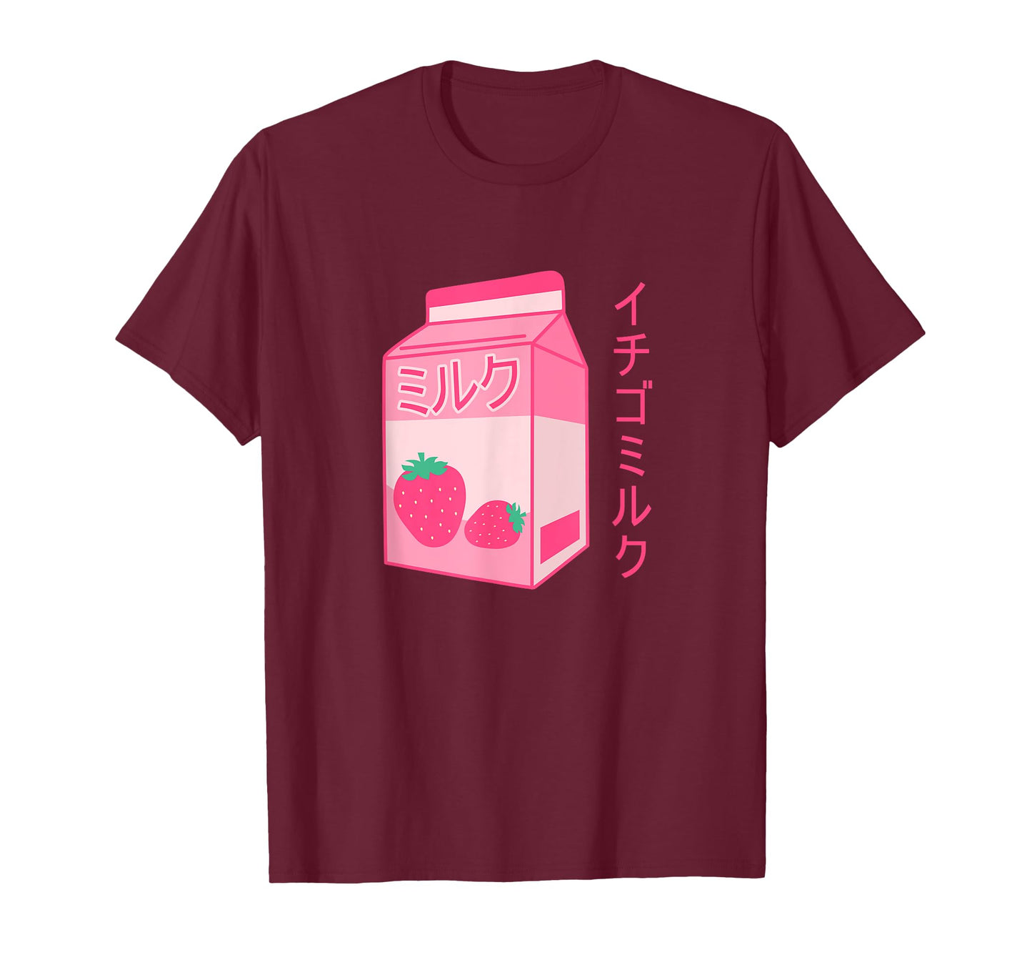 Pink Strawberry Milk Japanese Kawaii Retro 90s Anime T-Shirt