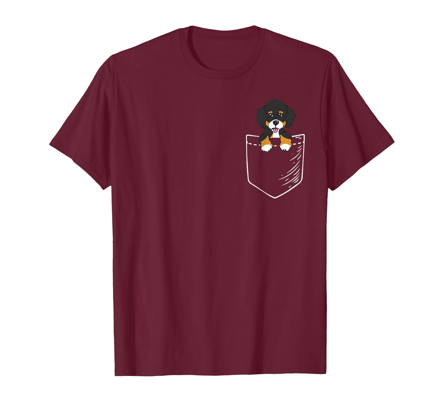Funny Cute Pocket Bernedoodle Dog Lover T-Shirt