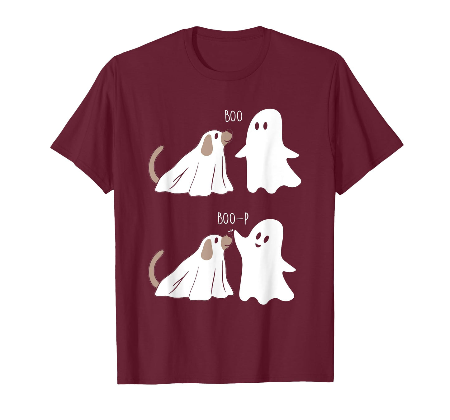 Boo Boop Dog And Ghost Funny Halloween Spooky Dog T-Shirt for Men Women Kids
