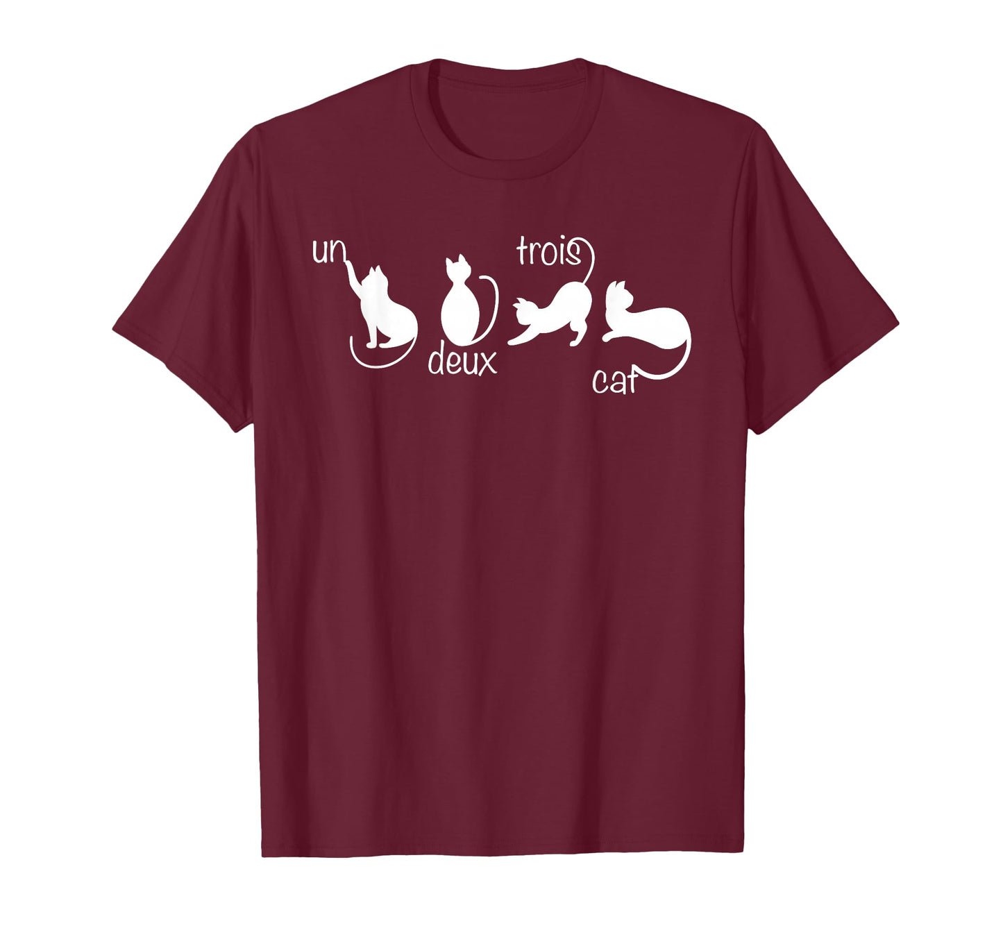 Cute Un Deux Trois Cat French Français Teacher Funny Gift T-Shirt