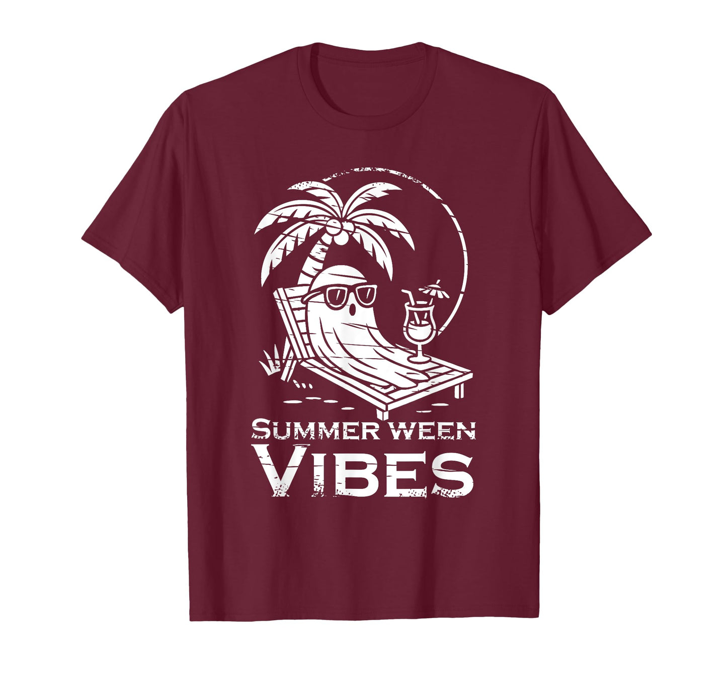 Summerween Vibes Ghost Funny Summer Halloween T-Shirt