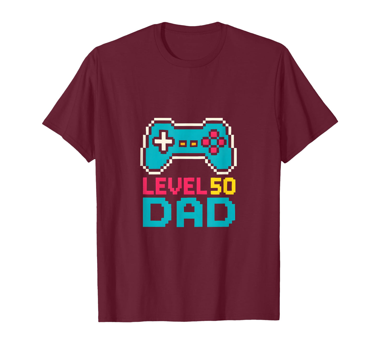 Level 50 Dad Gaming Console Lover Retro Gamer Design T-Shirt
