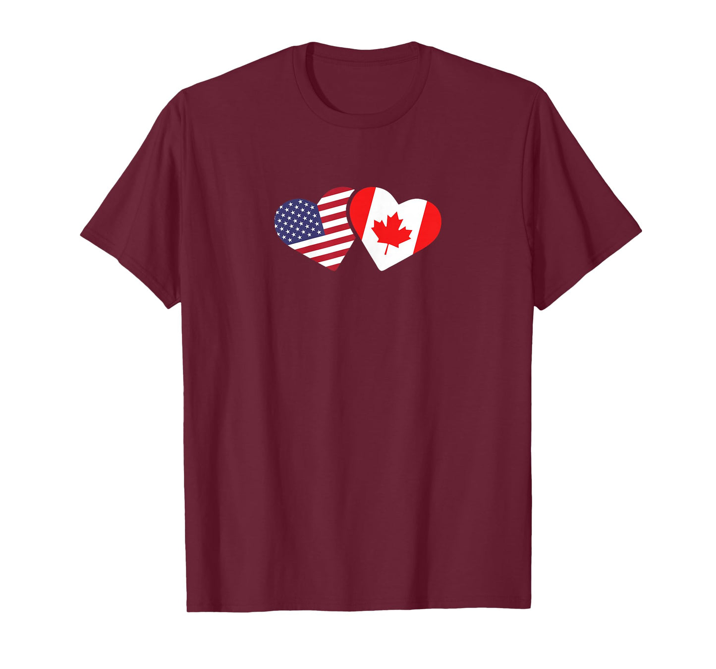 Canada USA Flag T Shirt Heart Canadian Americans Love Cute T-Shirt