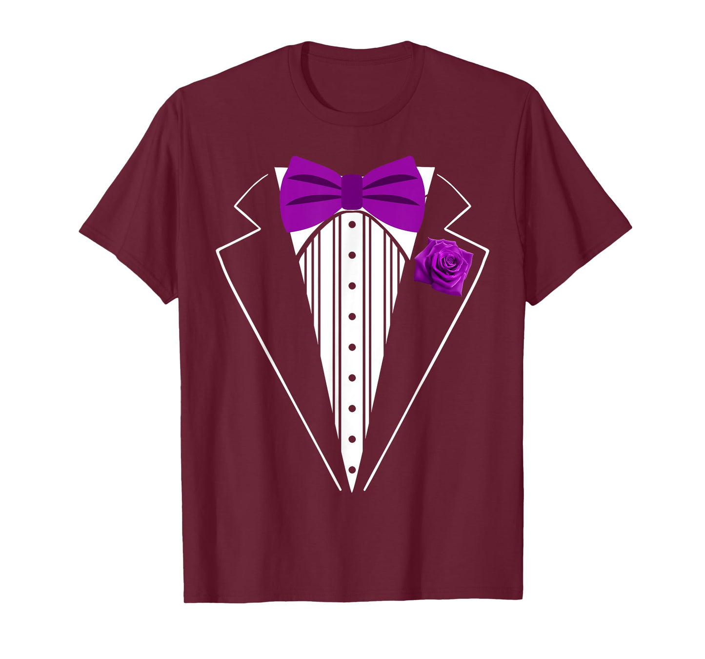 Kids Adult Purple Bowtie Tuxedo, Toddler Costume Youth Tux T-Shirt