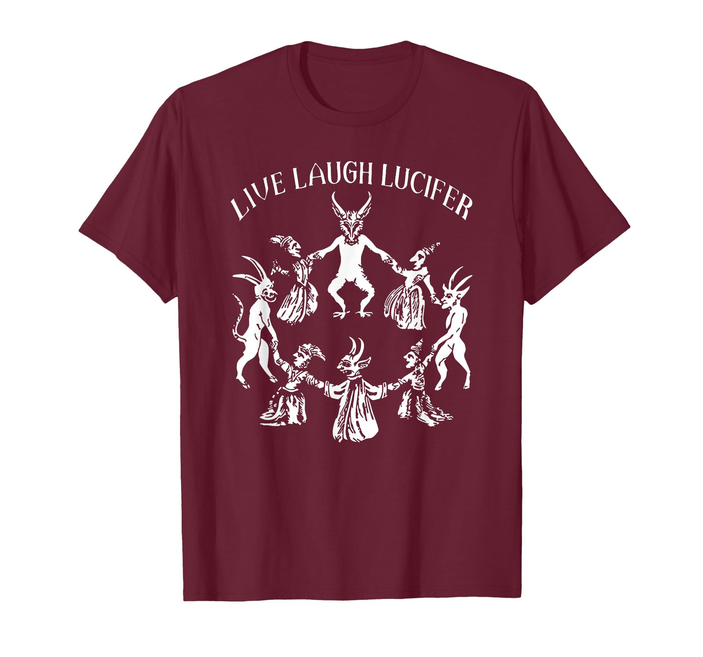 Retro Funny Live Laugh Lucifer Wicca Witchy Spooky Halloween T-Shirt