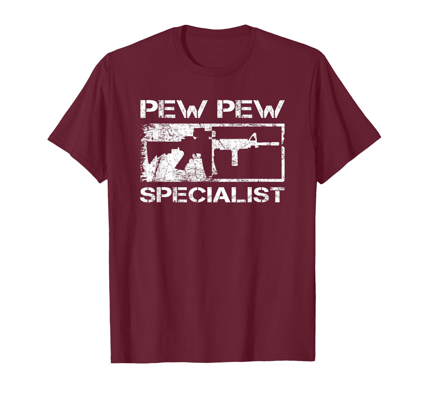 Pew Pew Specialist / Pro Gun 5.56 AR15 Rifle M4 Funny Gun T-Shirt