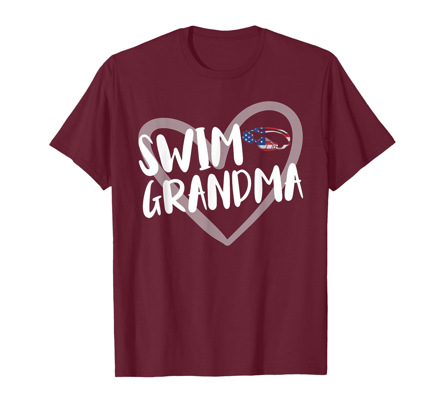 Funny Swimming Swim Grandma USA Flag T-Shirt