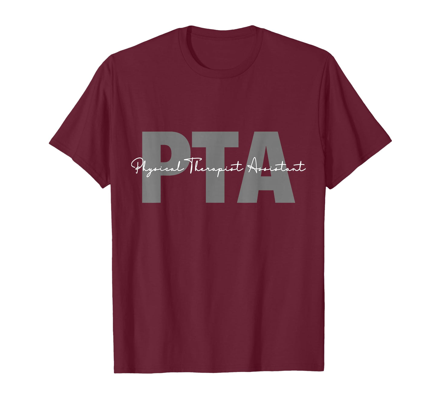Physical Therapist Assistant PTA Black Modern Letter Print T-Shirt, Unisex-Adults, S