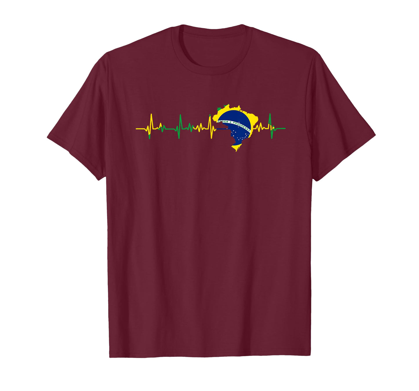 Brazil Flag Gift Heartbeat T-Shirt